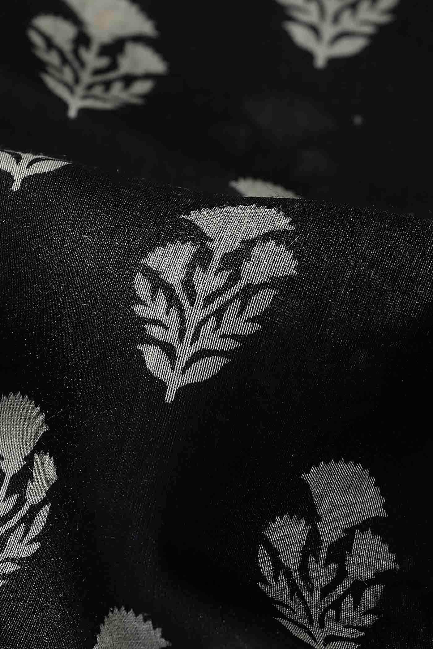 Black Bhagalpuri Tussar Silk Saree
