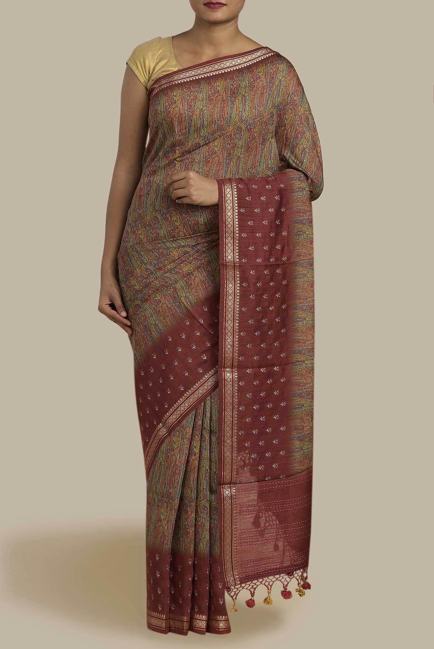 Multi Bhagalpuri Tussar Silk Saree