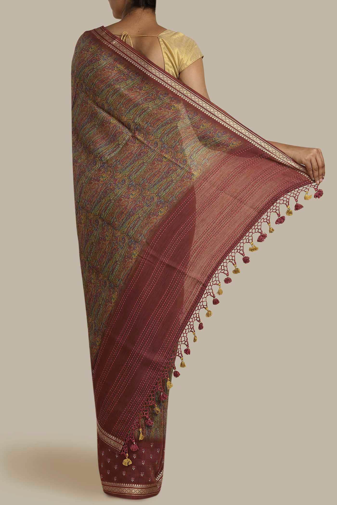 Multi Bhagalpuri Tussar Silk Saree