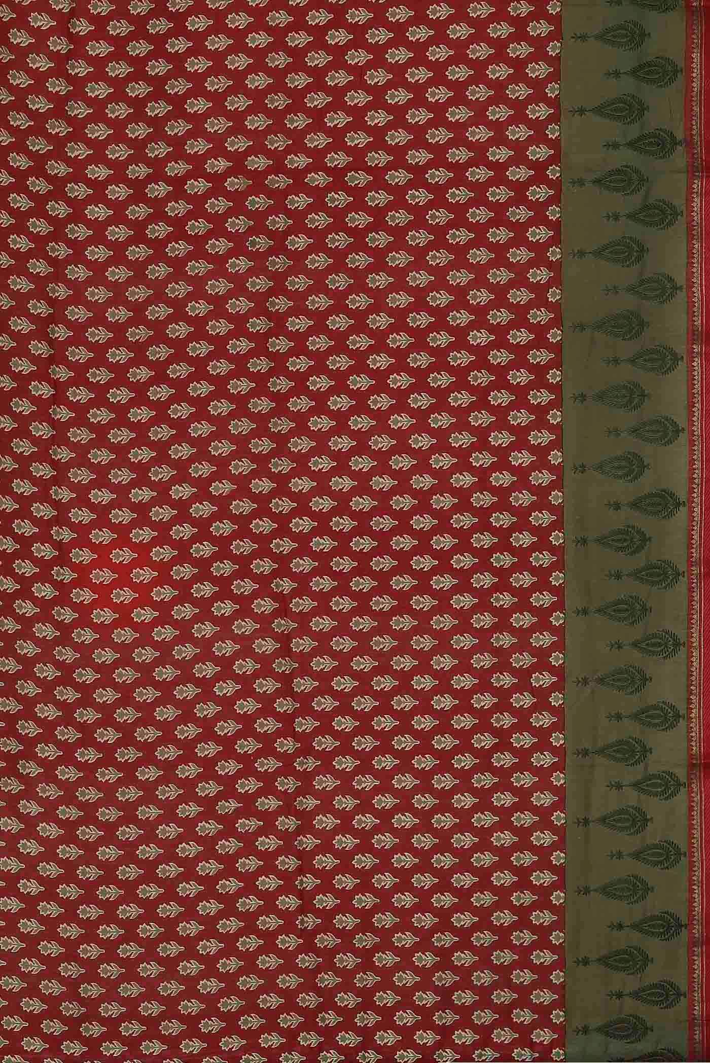 Red Bhagalpuri Tussar Silk Saree