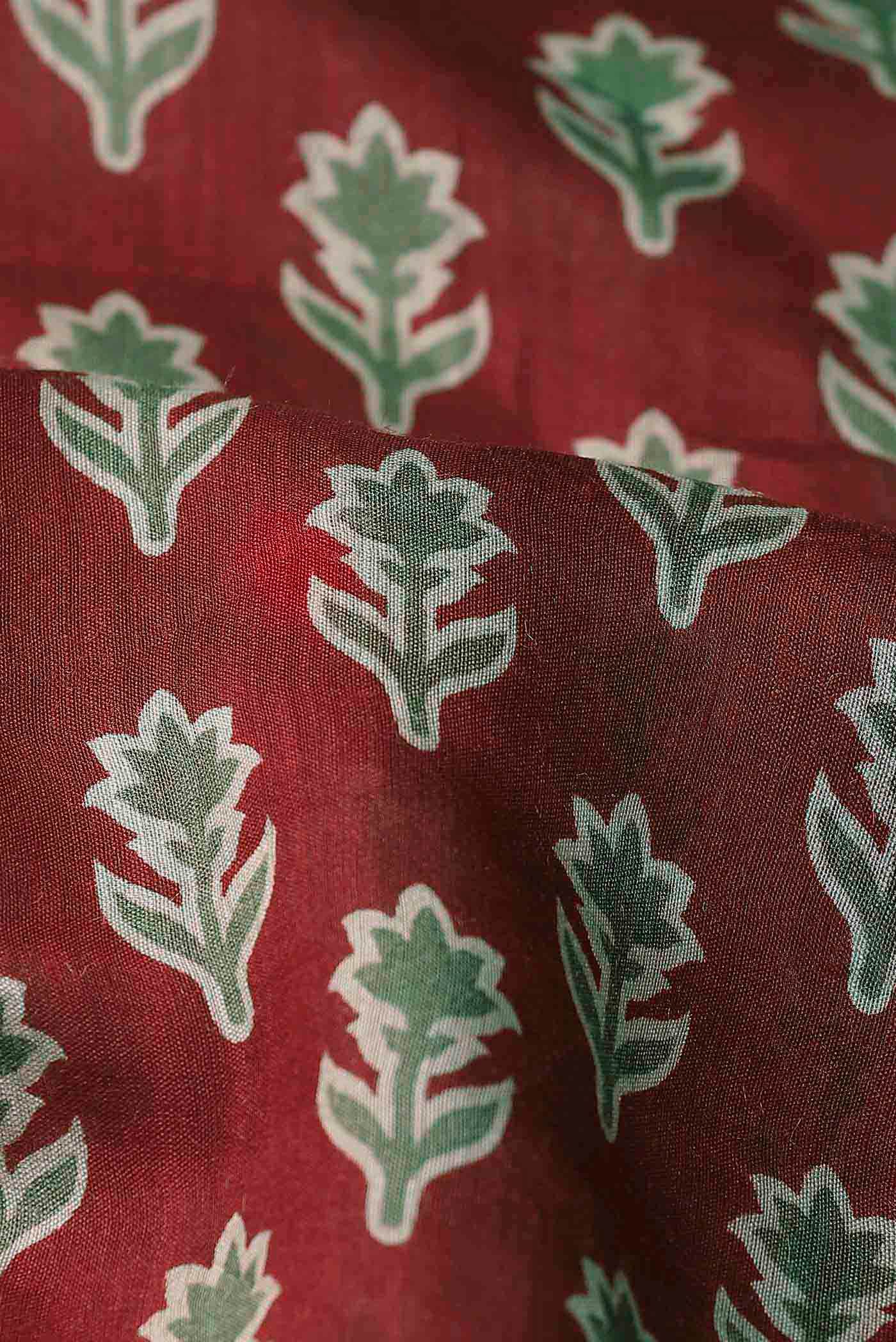 Red Bhagalpuri Tussar Silk Saree
