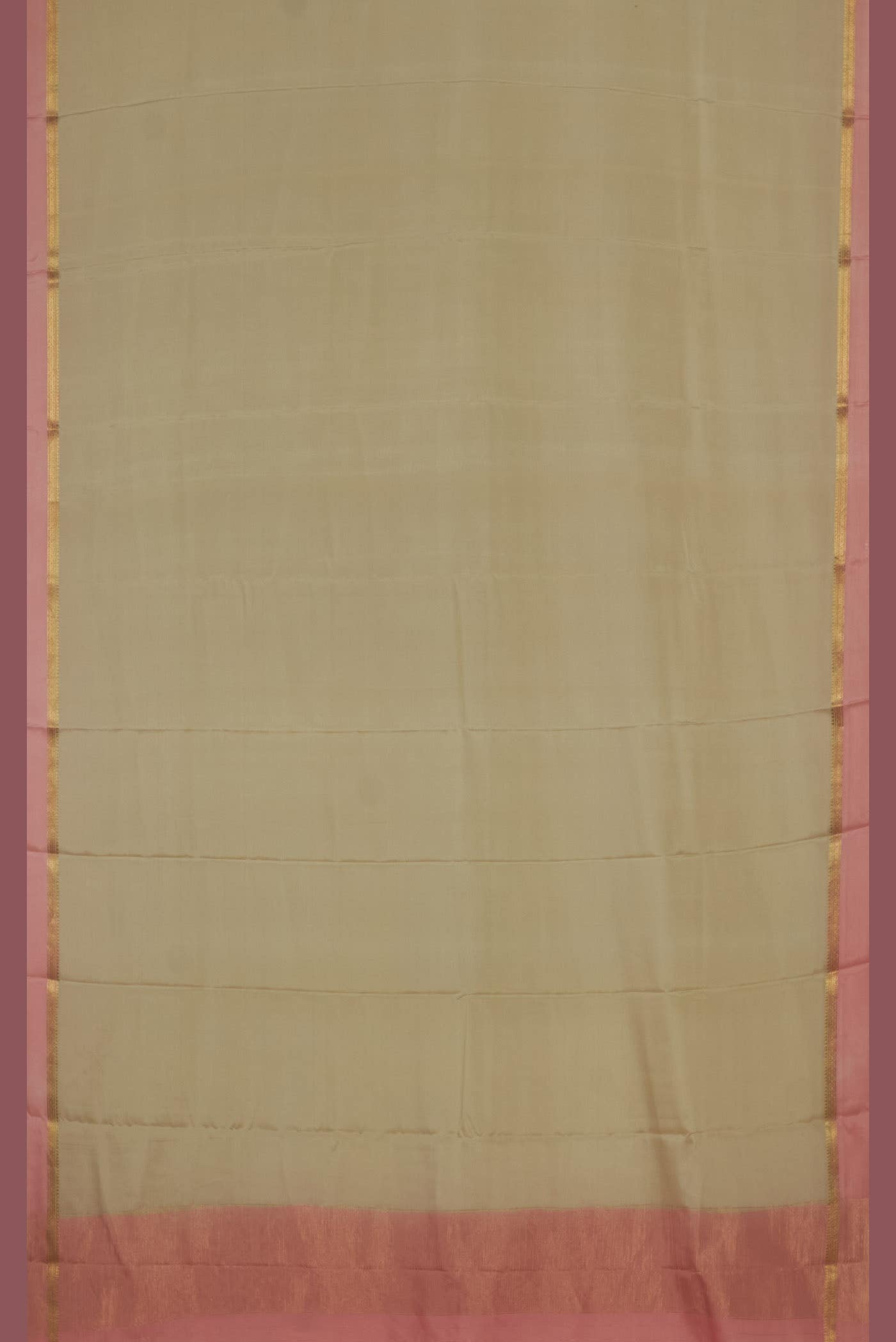 Cream Mysore Crepe Saree