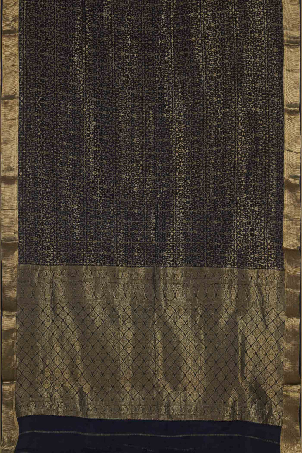 Black Mysore Crepe Saree