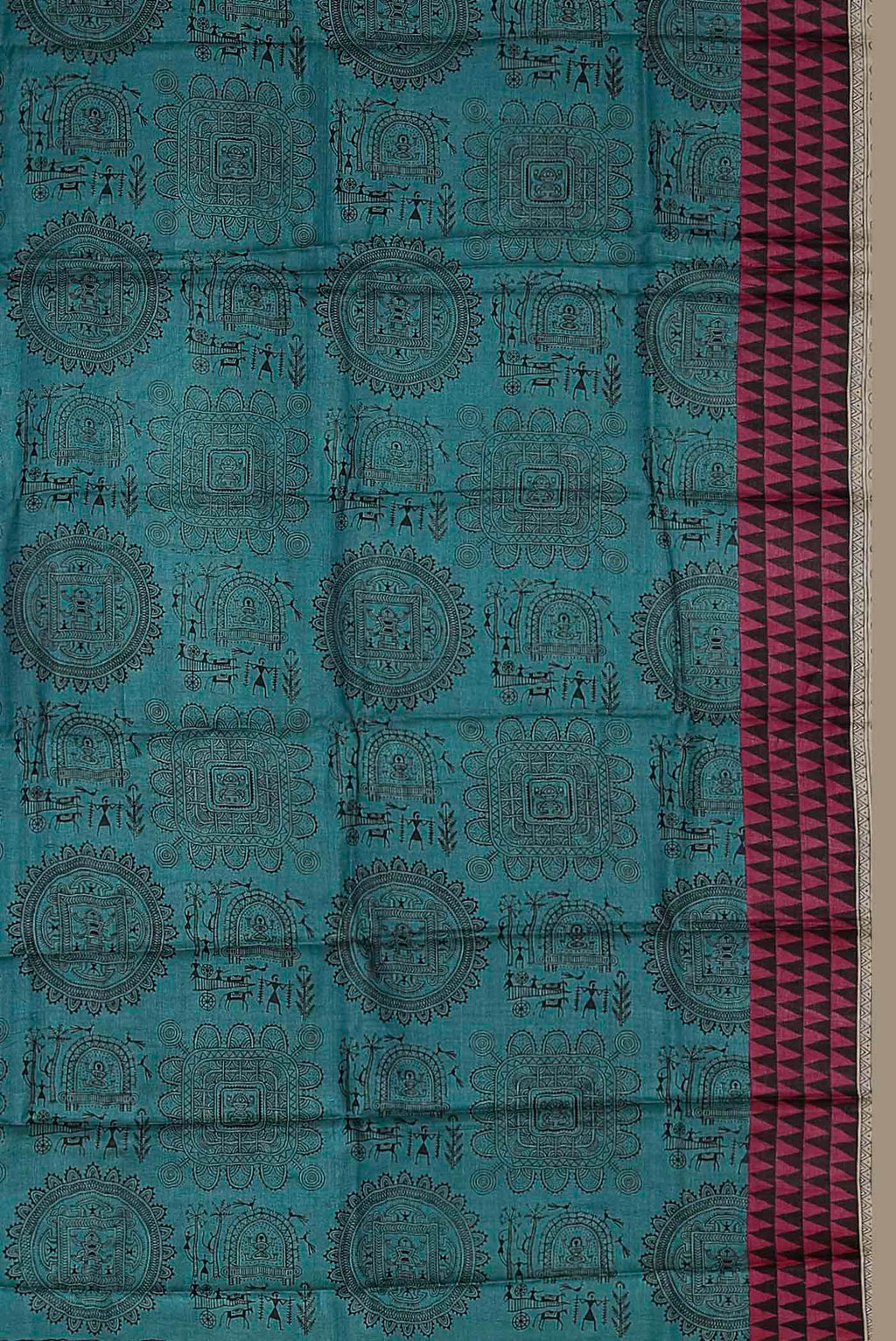 Blue Bhagalpuri Tussar Silk Saree
