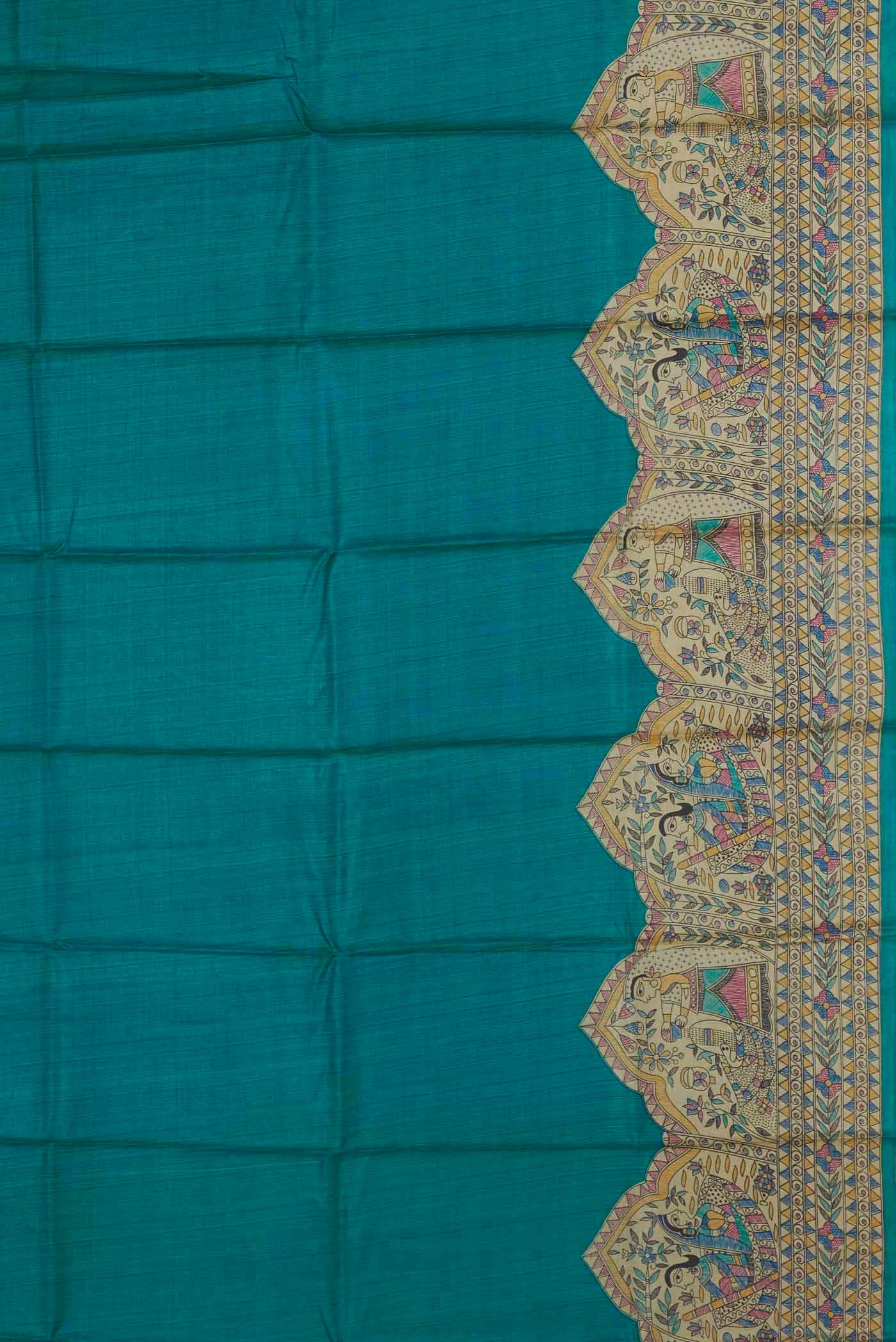 Blue Bhagalpuri Tussar Silk Saree