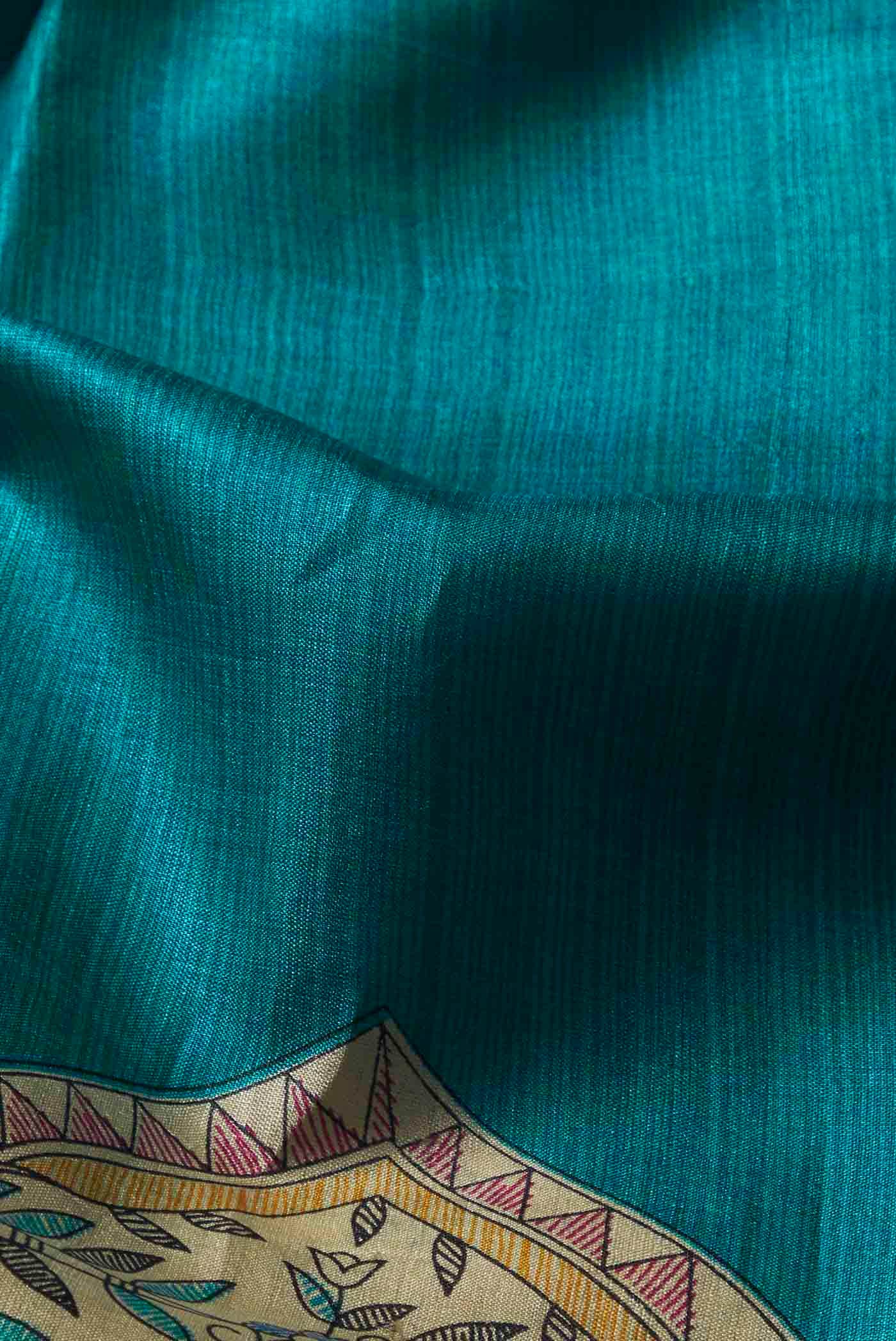Blue Bhagalpuri Tussar Silk Saree
