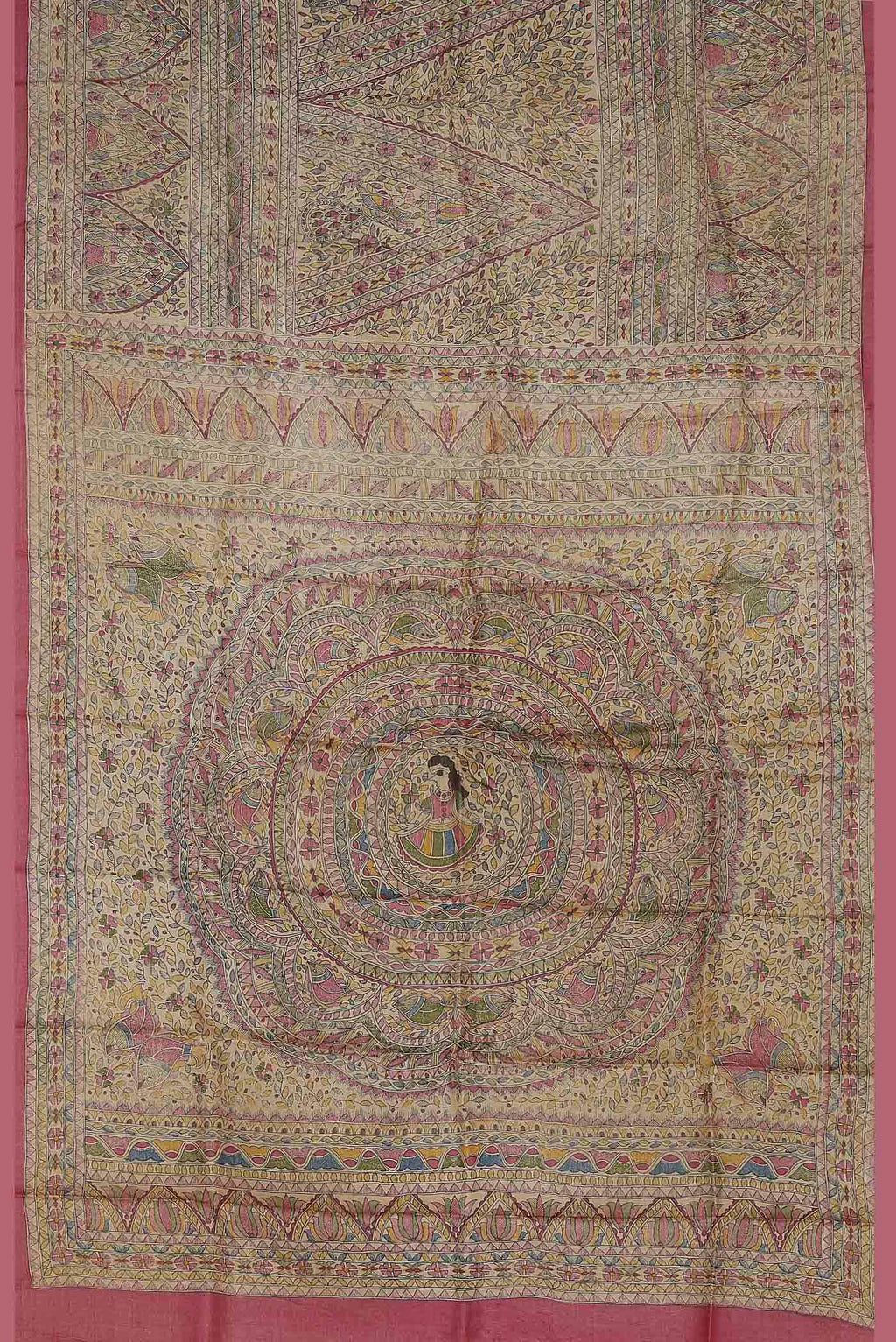 Beige Bhagalpuri Tussar Silk Saree