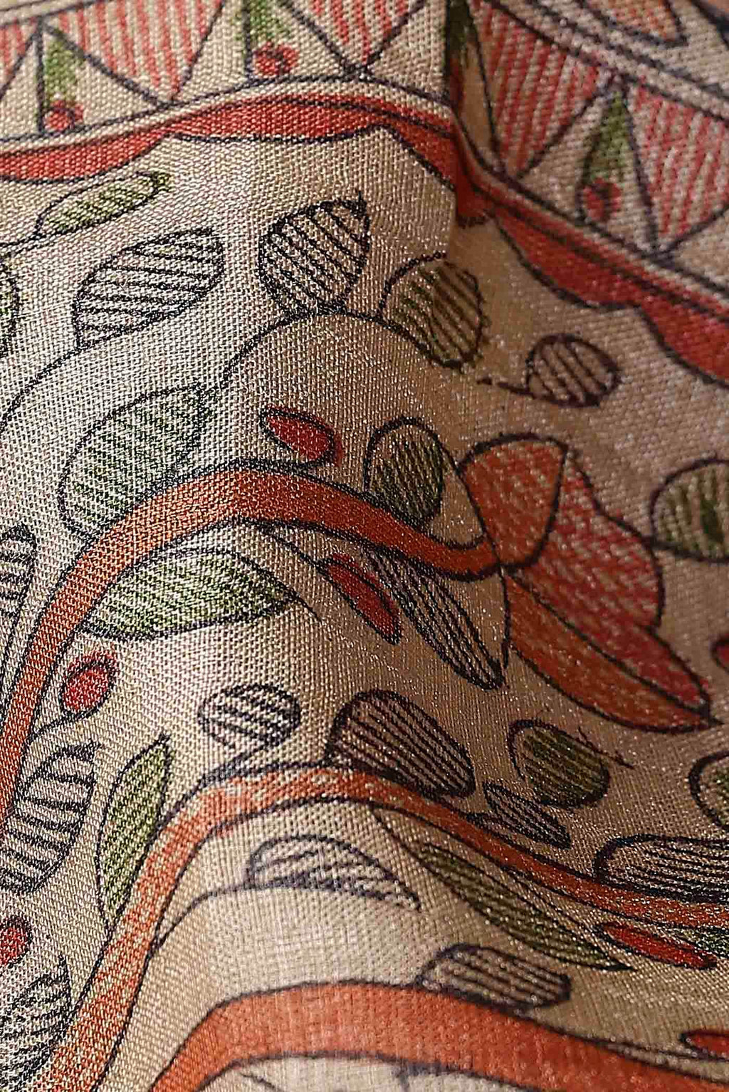 Beige Bhagalpuri Tussar Silk Saree