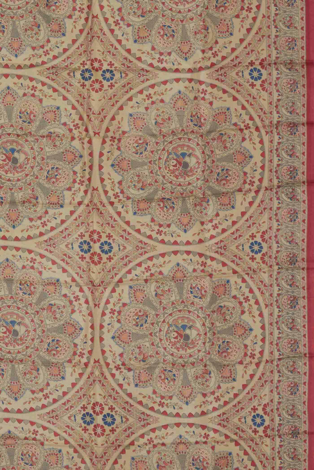 Beige Bhagalpuri Tussar Silk Saree