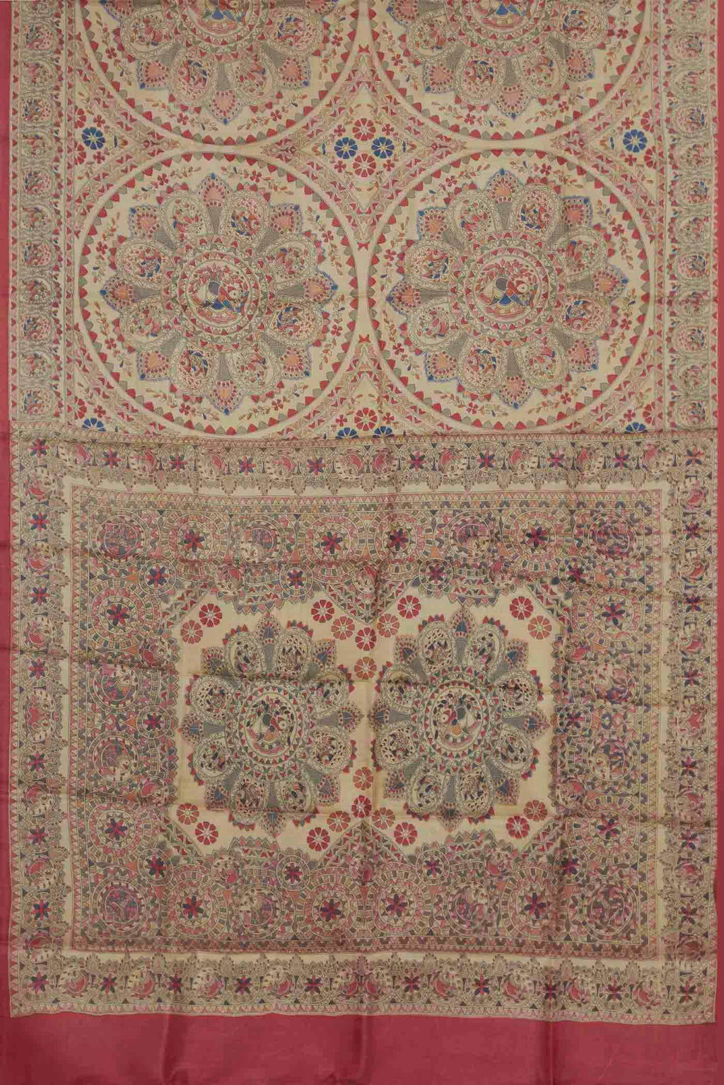 Beige Bhagalpuri Tussar Silk Saree