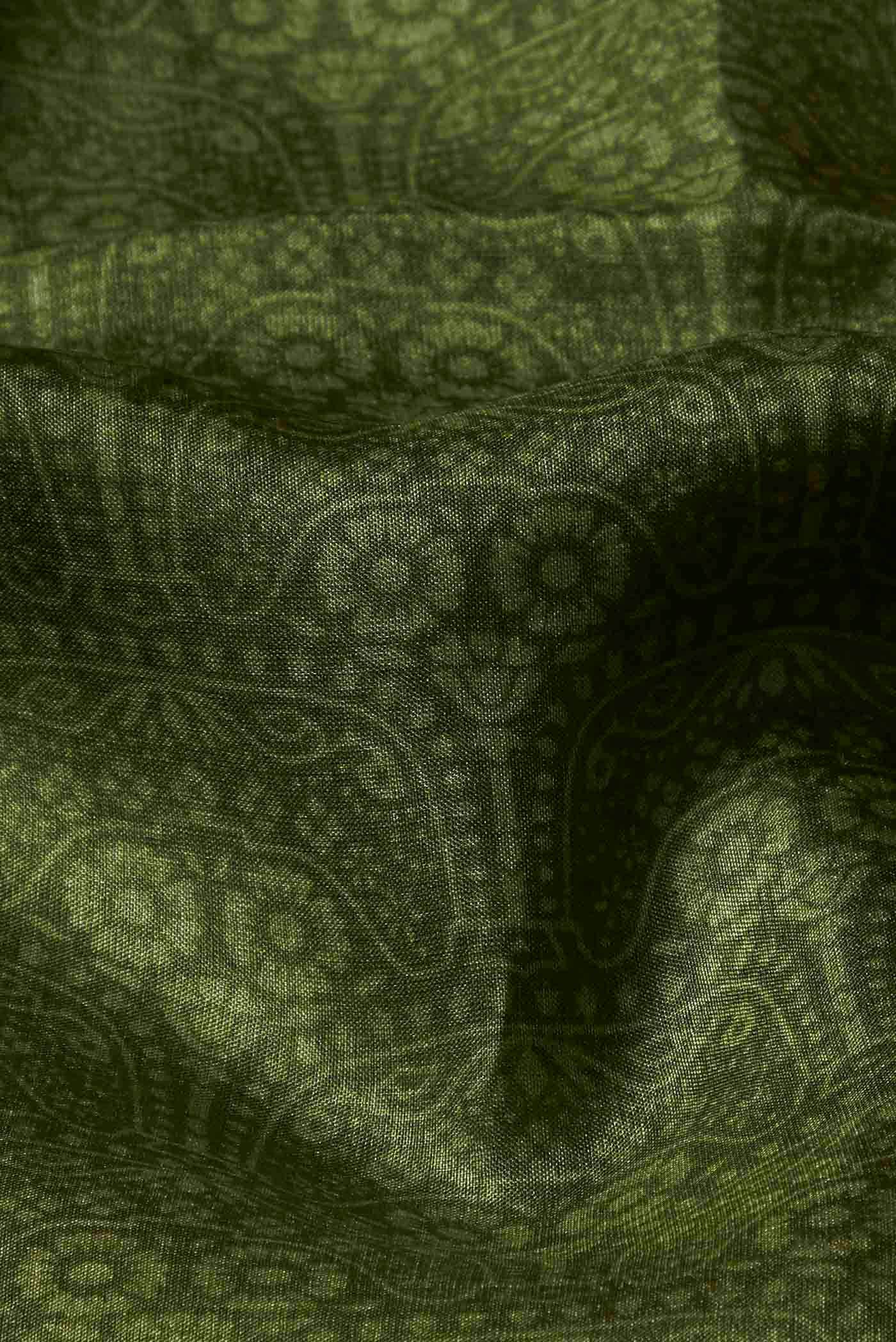Green Bhagalpuri Tussar Silk Saree