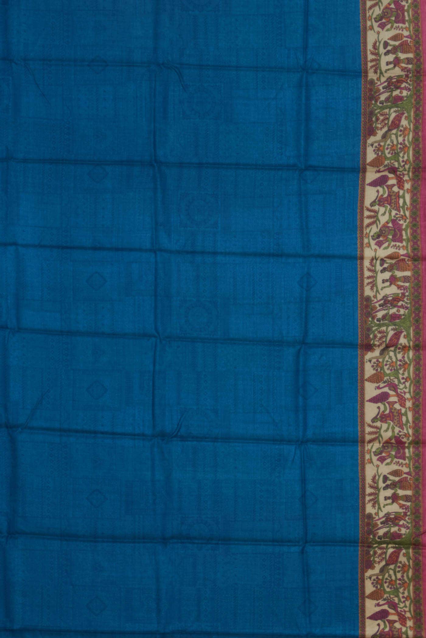 Blue Bhagalpuri Tussar Silk Saree