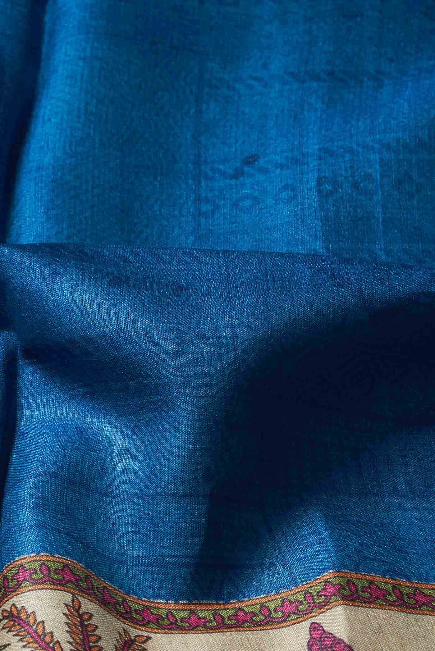 Blue Bhagalpuri Tussar Silk Saree