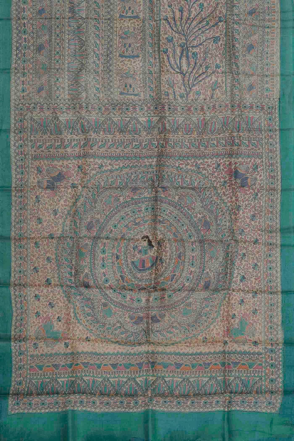 Beige Bhagalpuri Tussar Silk Saree