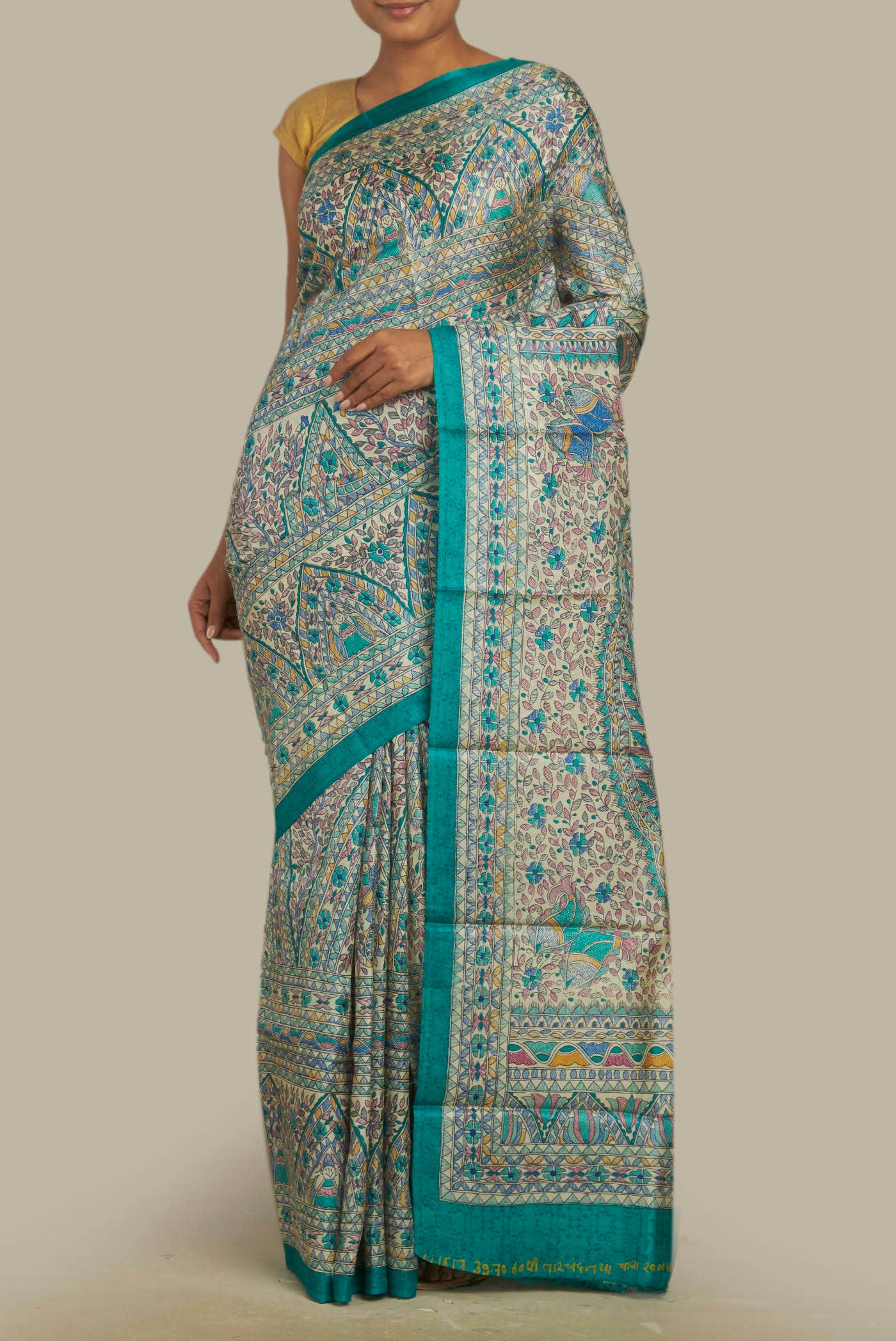 Green Tussar Silk Saree