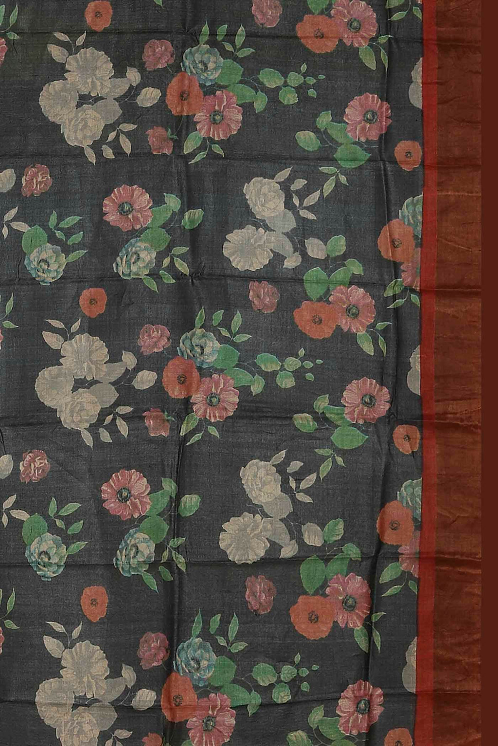 Black Bhagalpuri Tussar Silk Saree