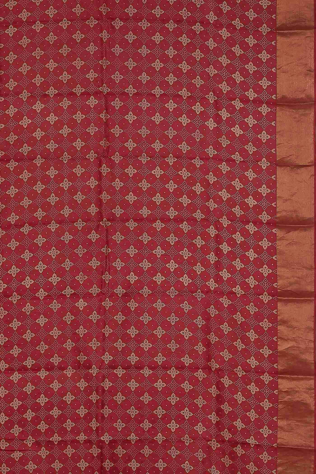 Red Tussar Silk Saree