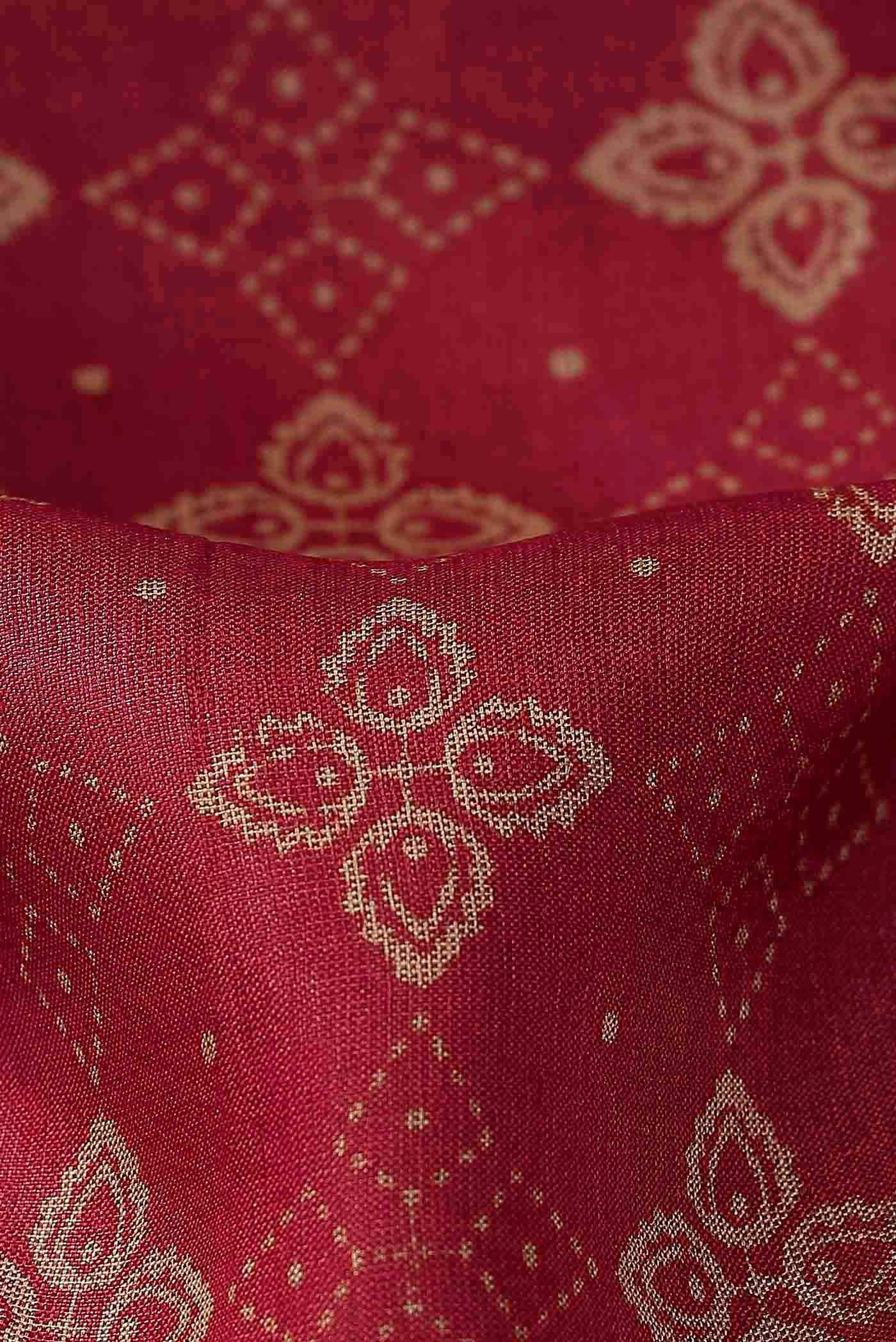 Red Tussar Silk Saree