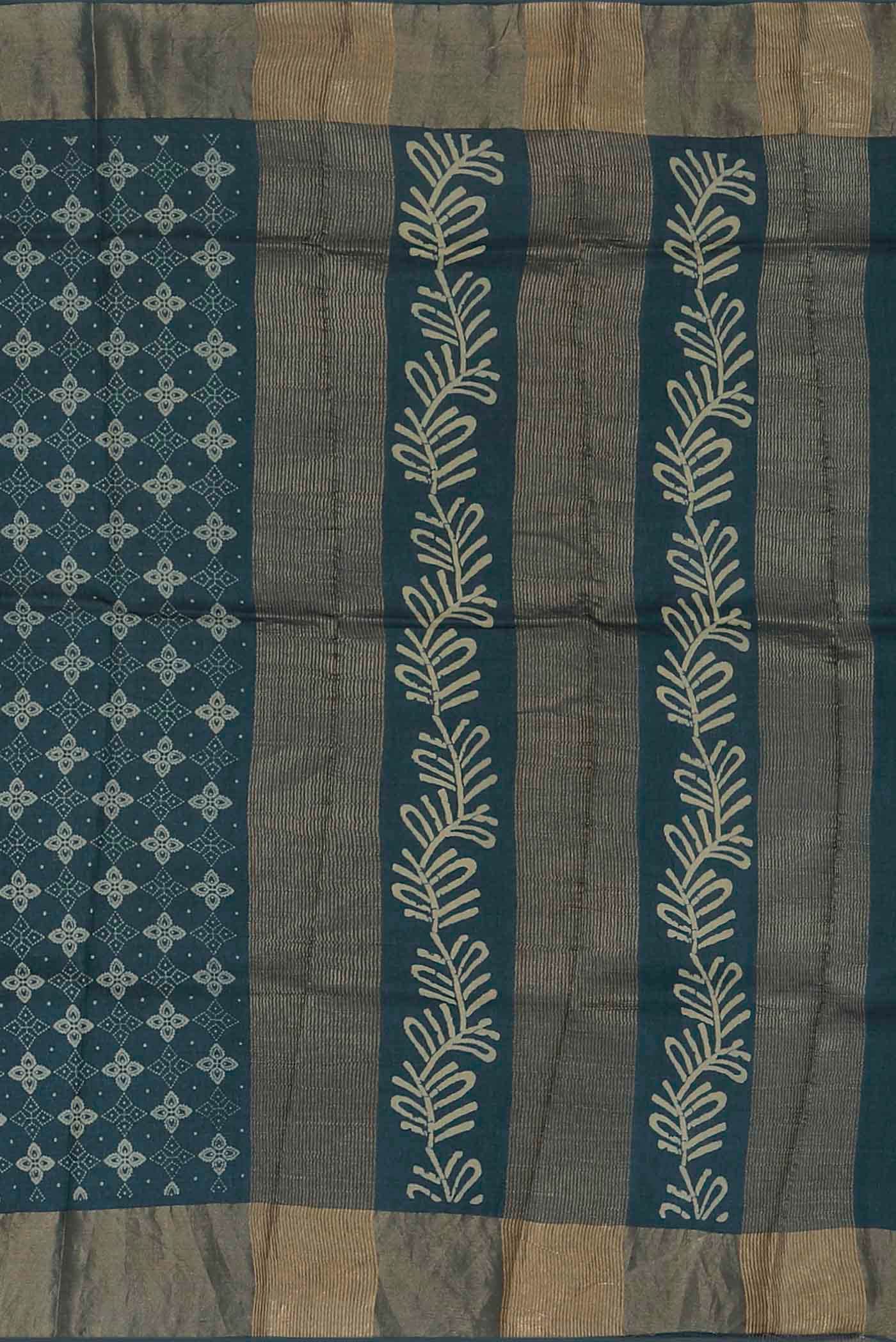 Blue Banarasi Tussar Silk Saree
