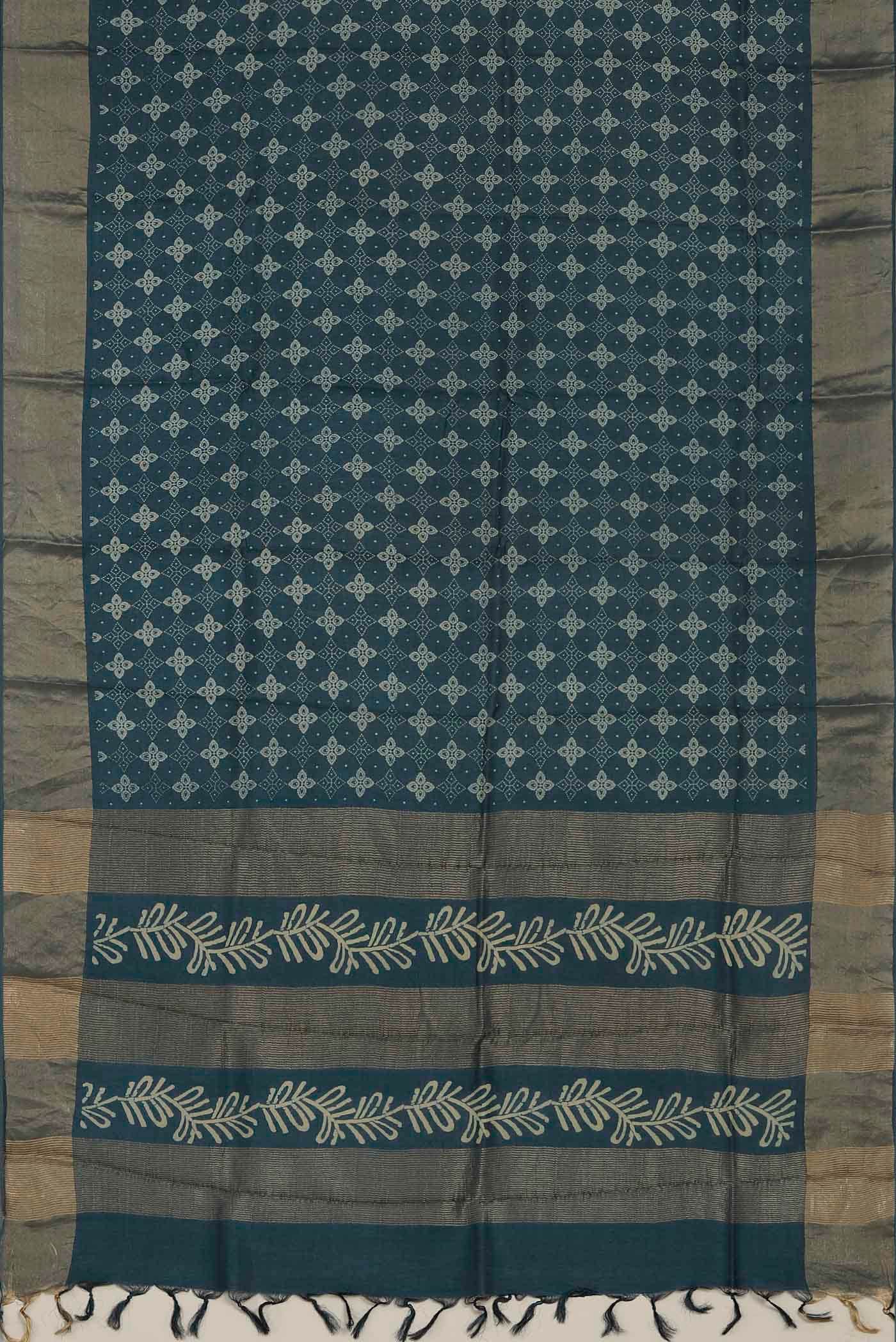 Blue Banarasi Tussar Silk Saree
