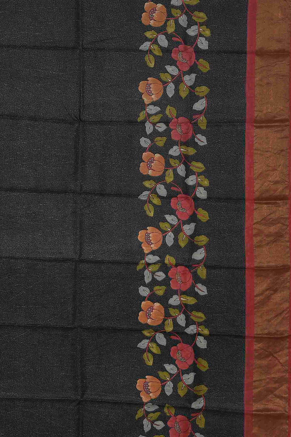 Black Bhagalpuri Tussar Silk Saree