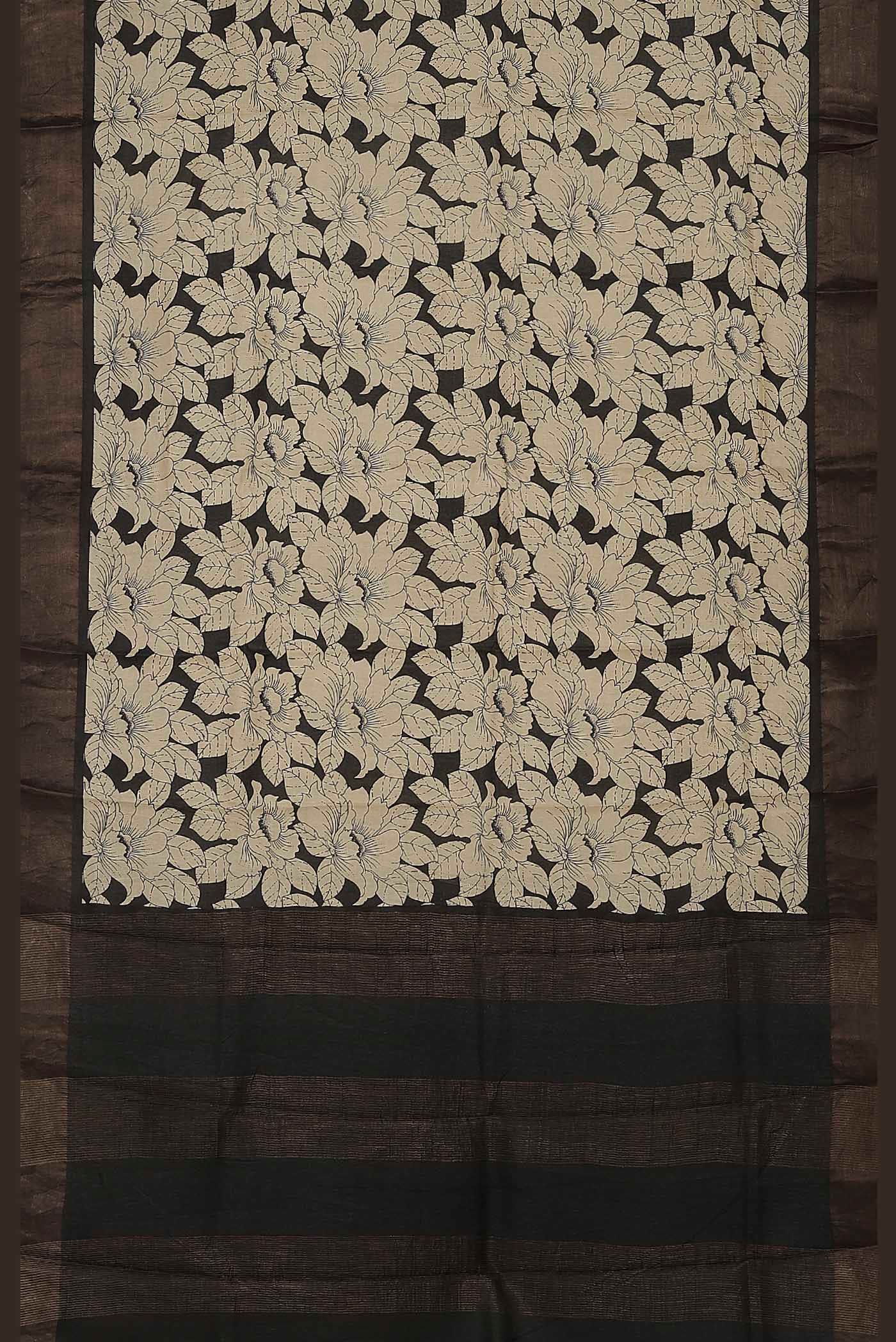 Black Bhagalpuri Tussar Silk Saree