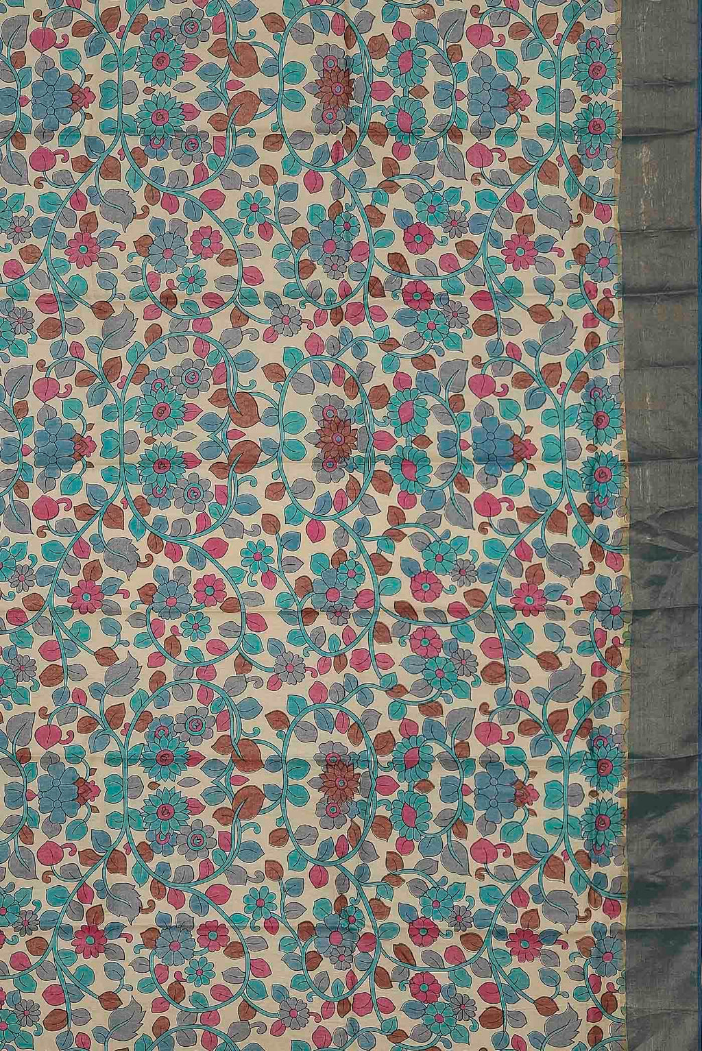 Beige Bhagalpuri Tussar Silk Saree