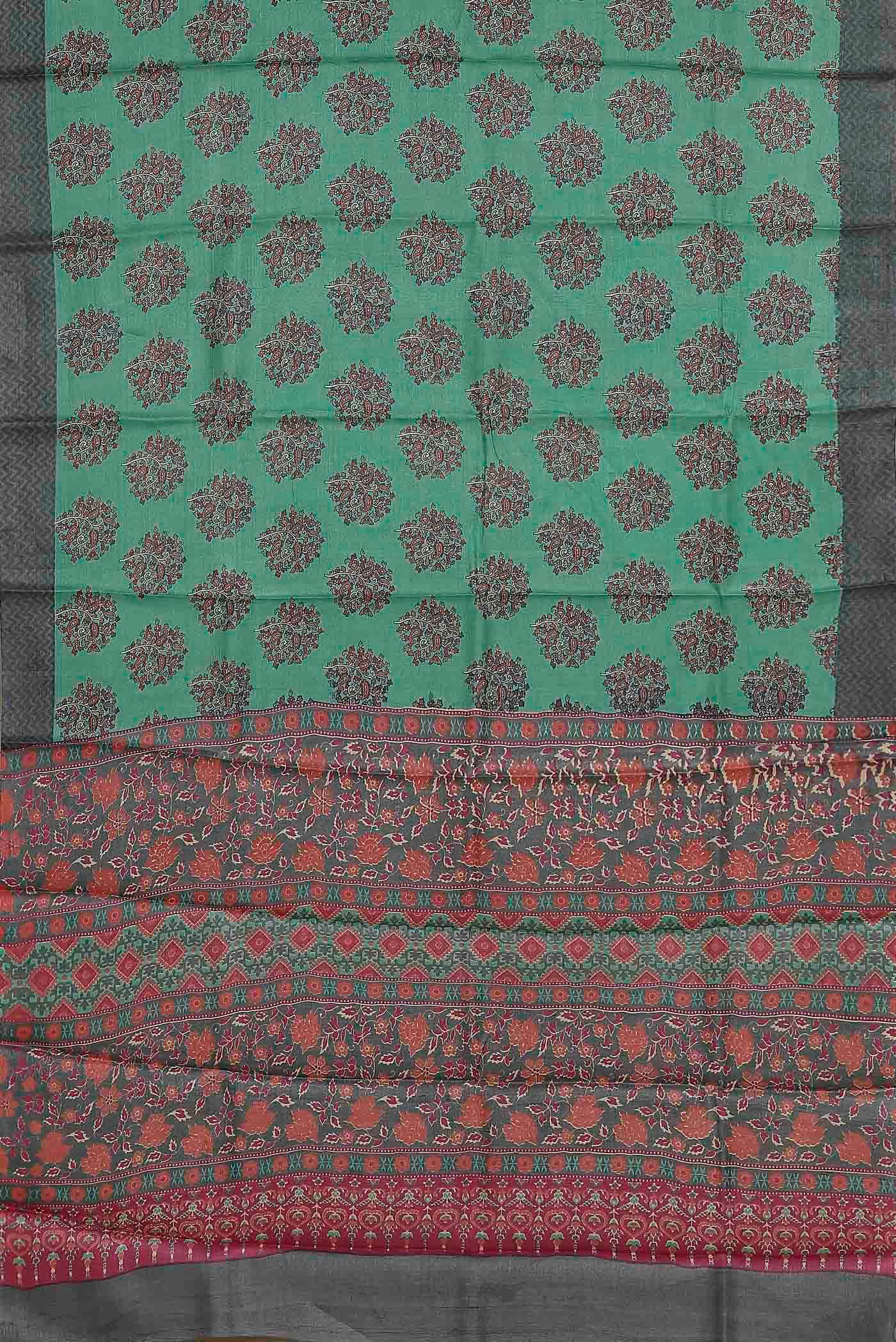 Green Bhagalpuri Tussar Silk Saree