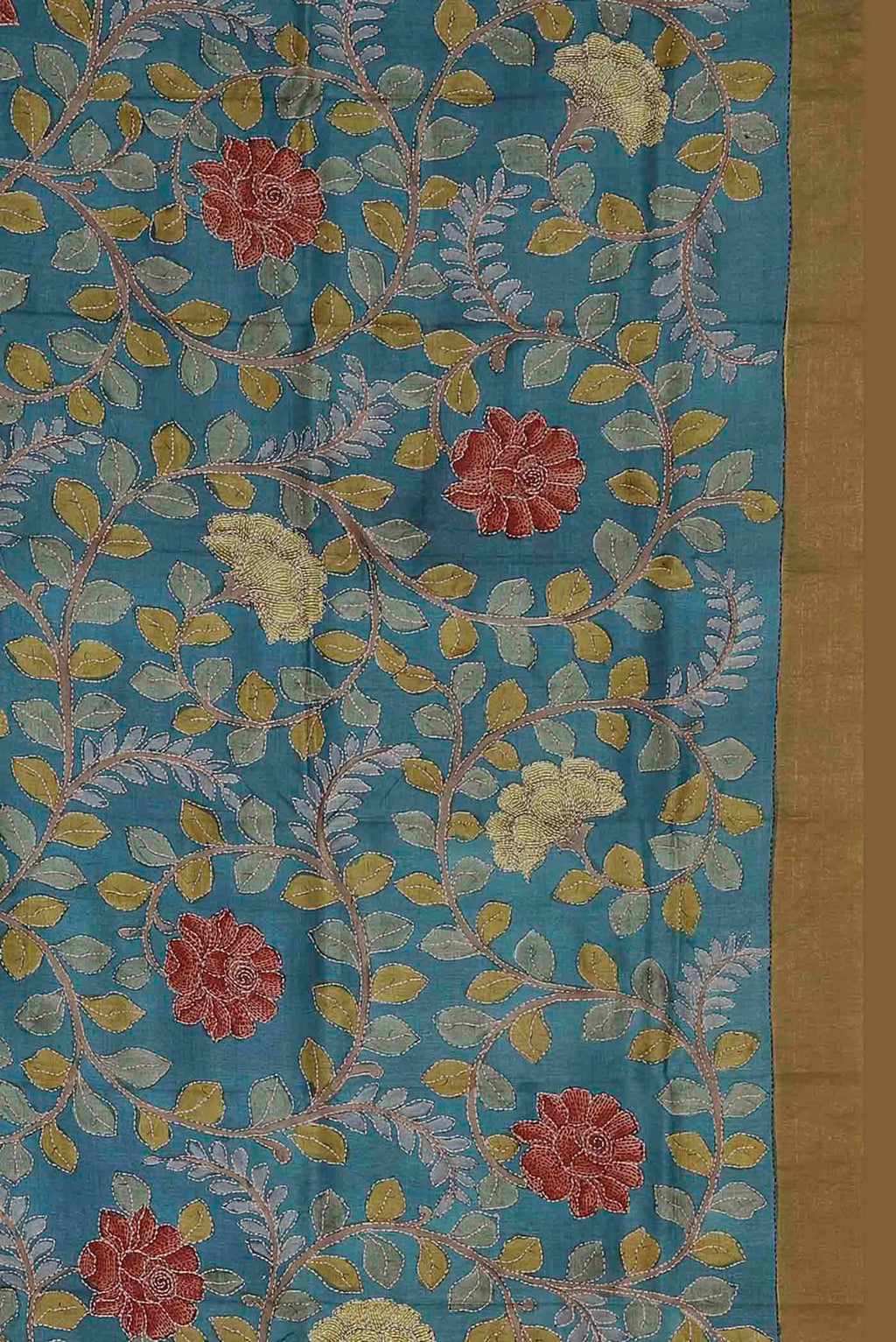 Blue Bhagalpuri Tussar Silk Saree
