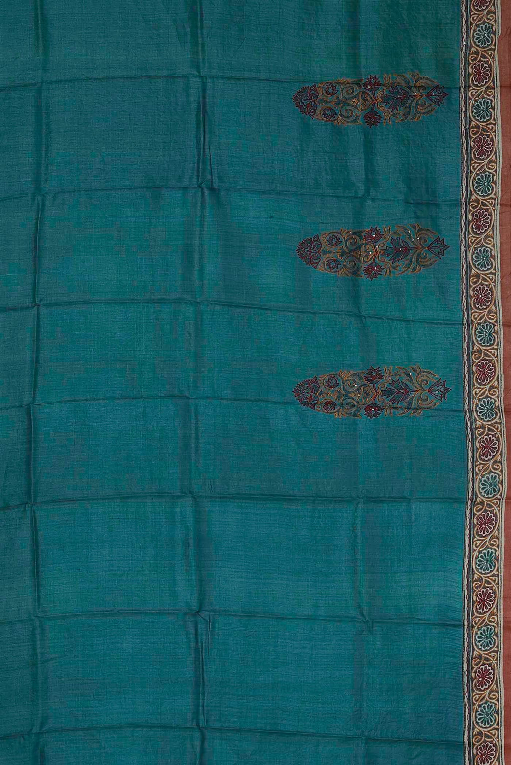 Blue Bhagalpuri Tussar Silk Saree
