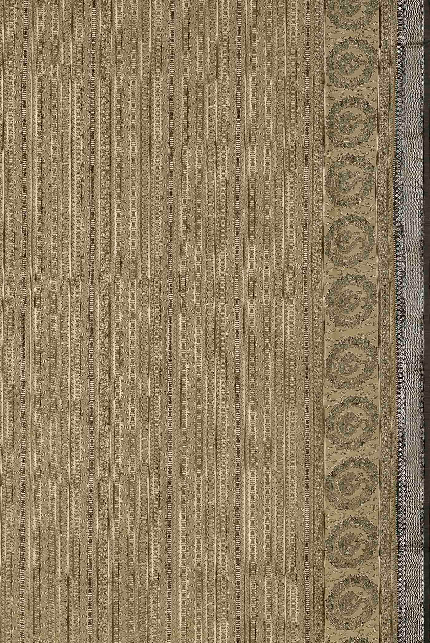 Beige Bhagalpuri Tussar Silk Saree