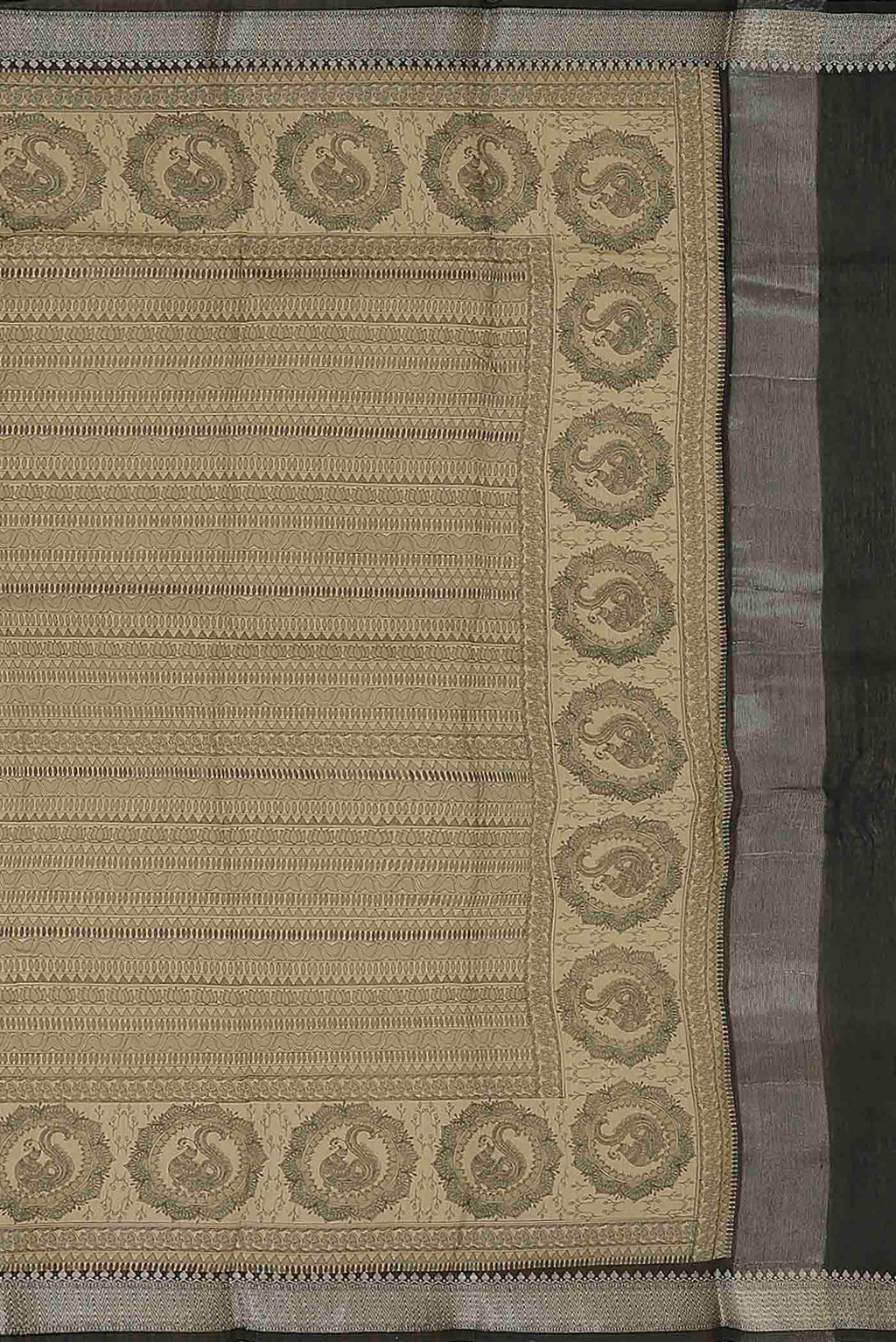 Beige Bhagalpuri Tussar Silk Saree