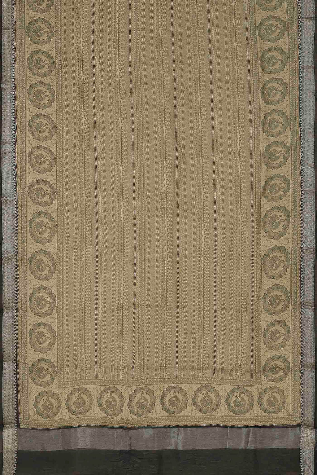 Beige Bhagalpuri Tussar Silk Saree