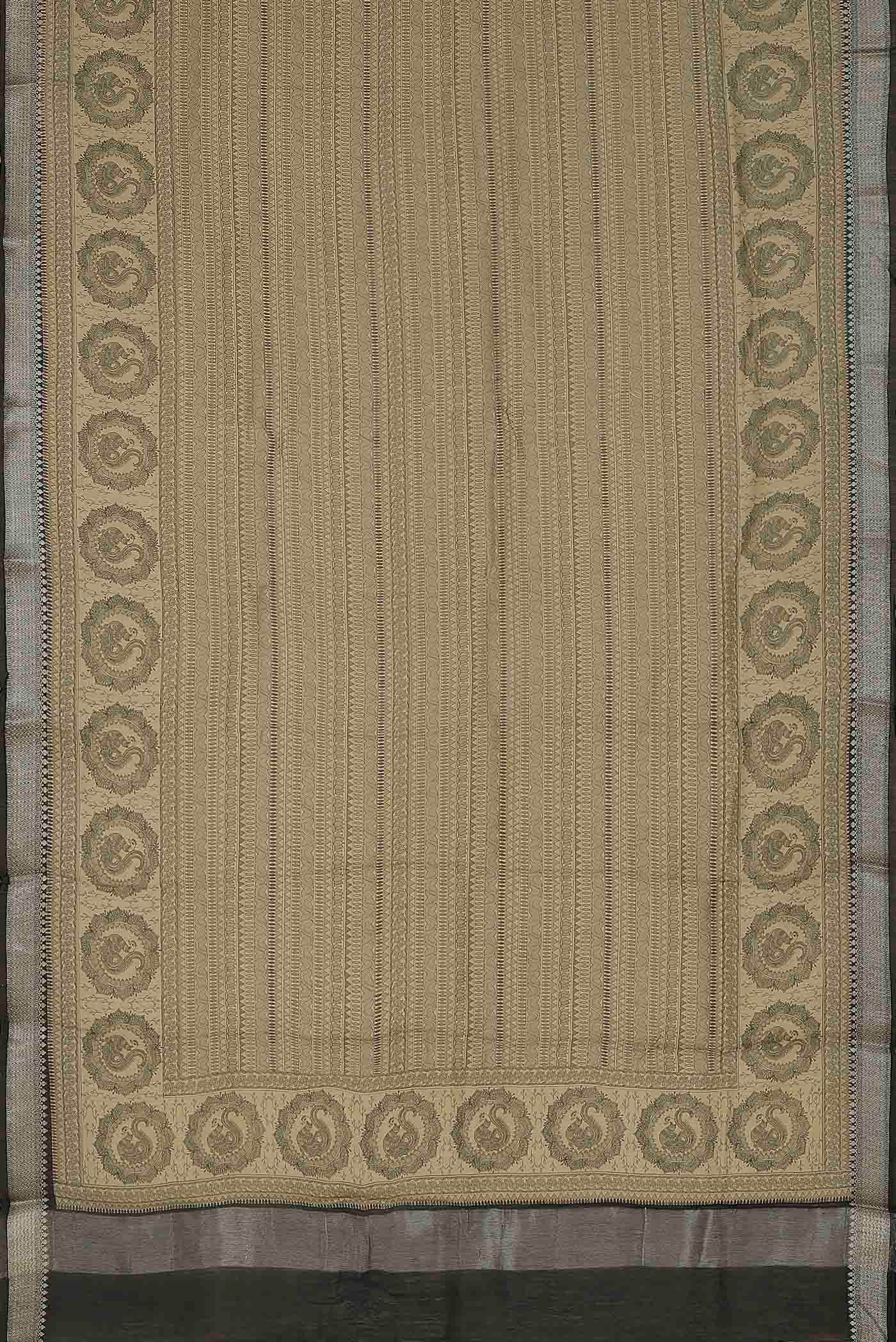 Beige Bhagalpuri Tussar Silk Saree