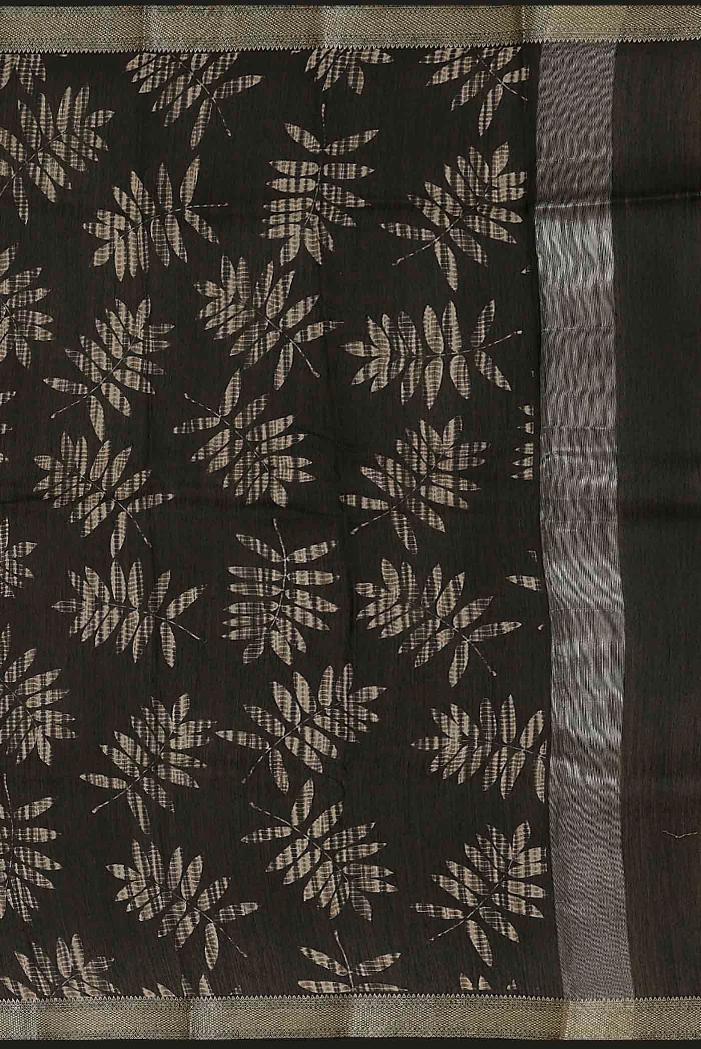 Black Tussar Silk Saree