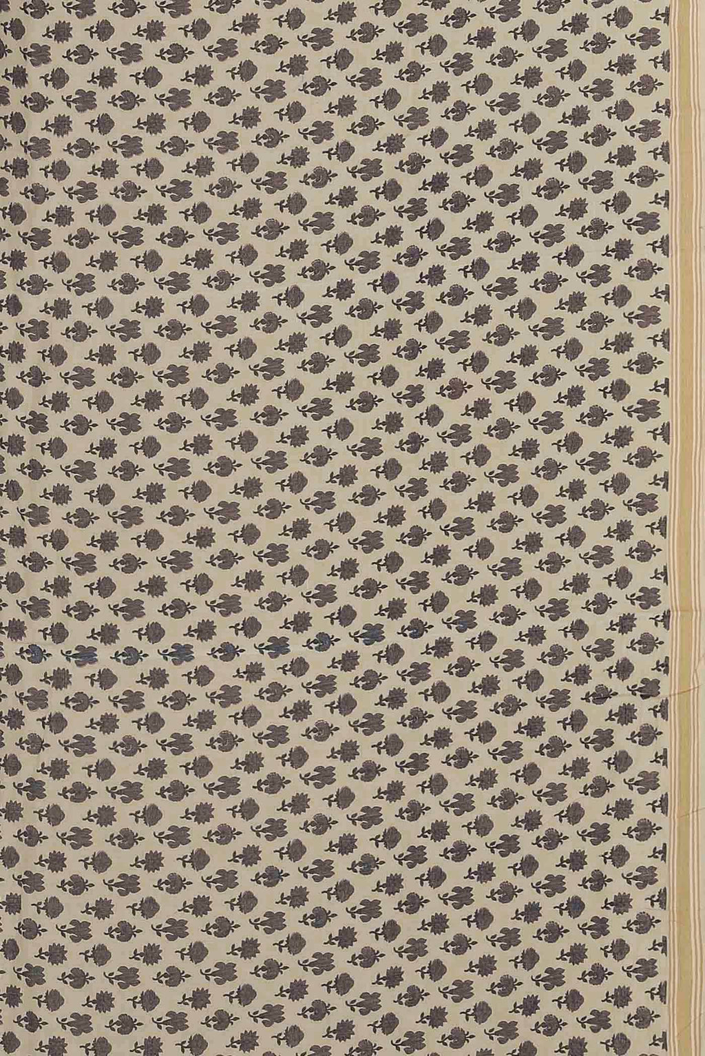 Cream Tussar Silk Saree