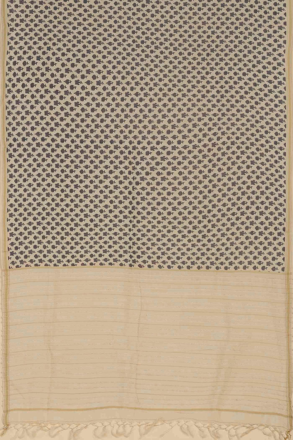 Cream Tussar Silk Saree