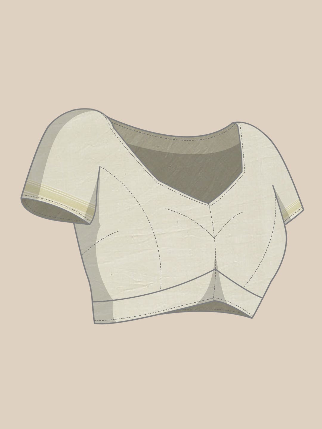 Cream Tussar Silk Saree