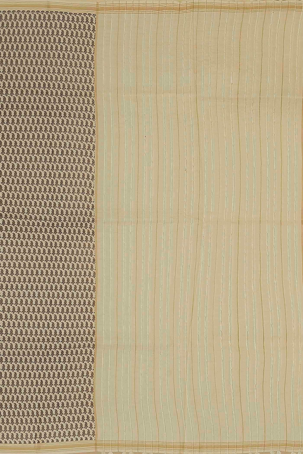 Cream Tussar Silk Saree