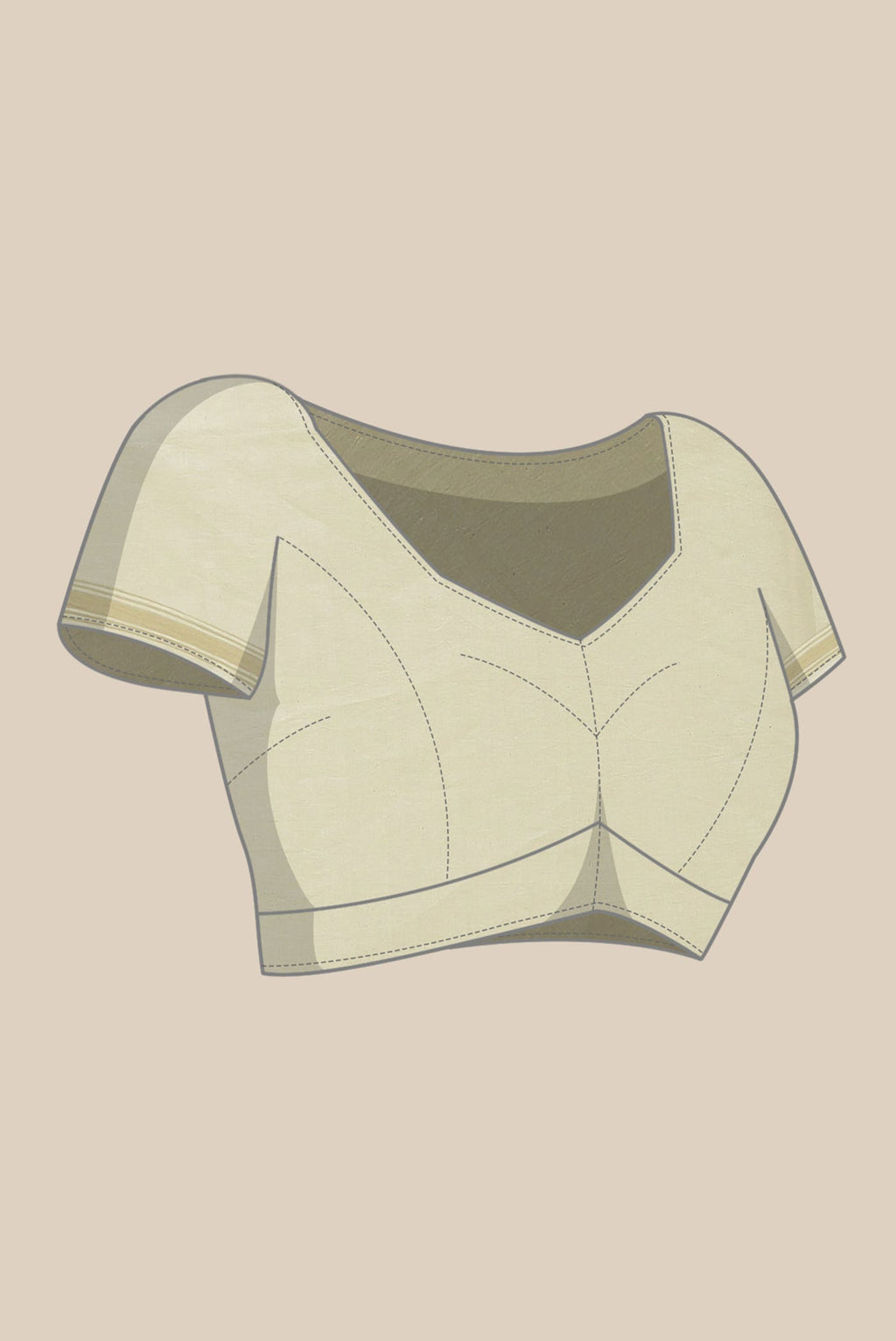 Cream Tussar Silk Saree