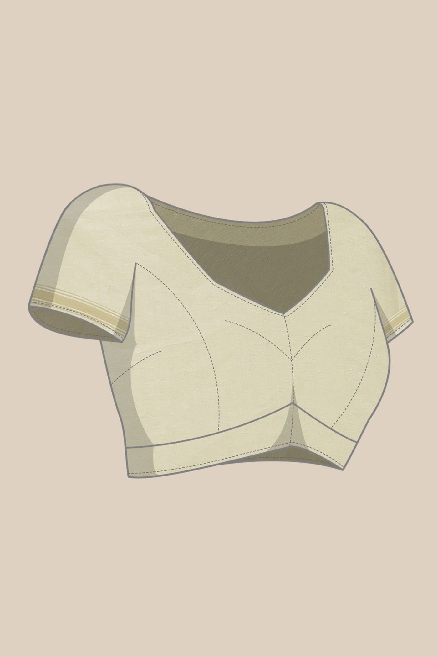 Cream Tussar Silk Saree