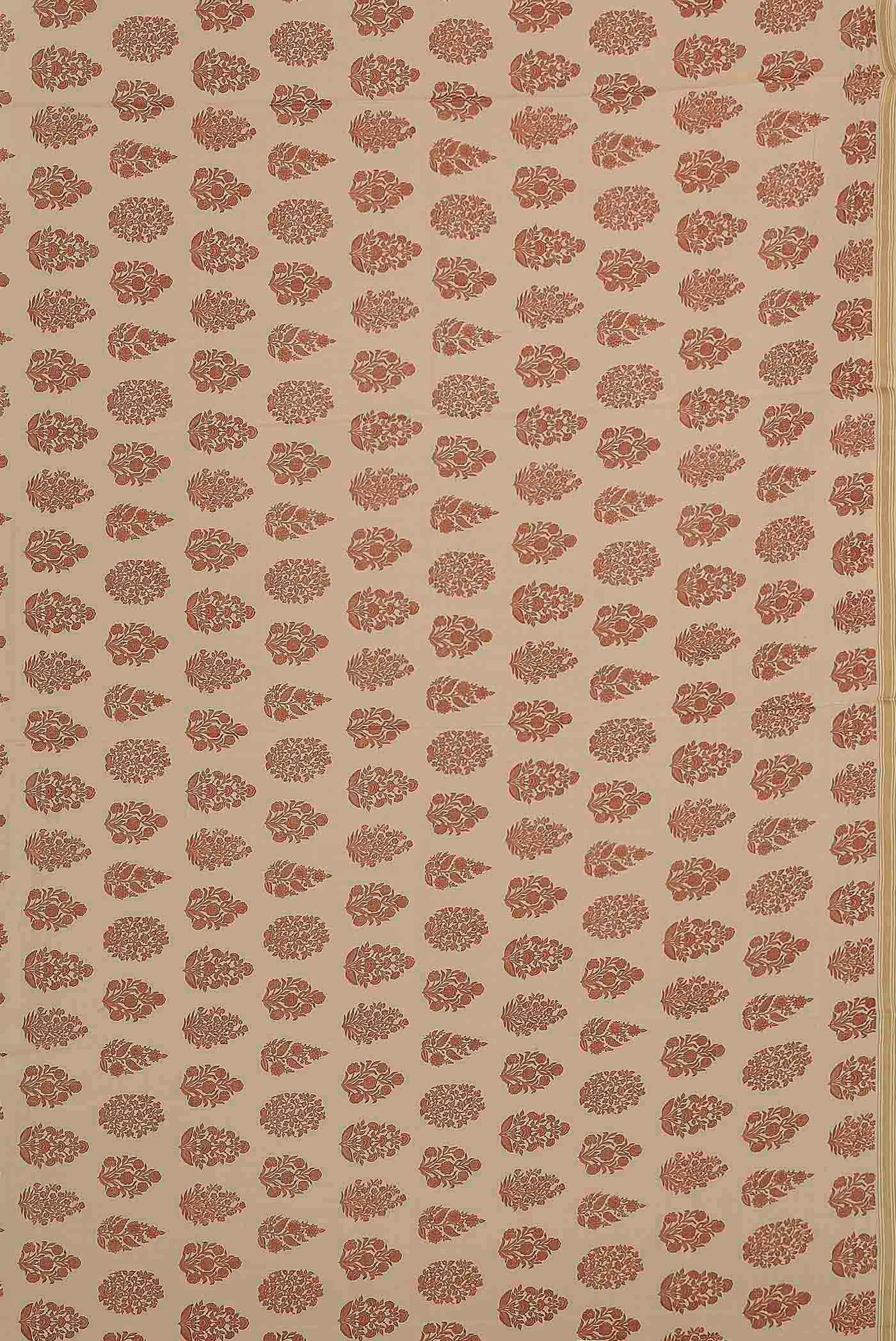 Cream Tussar Silk Saree