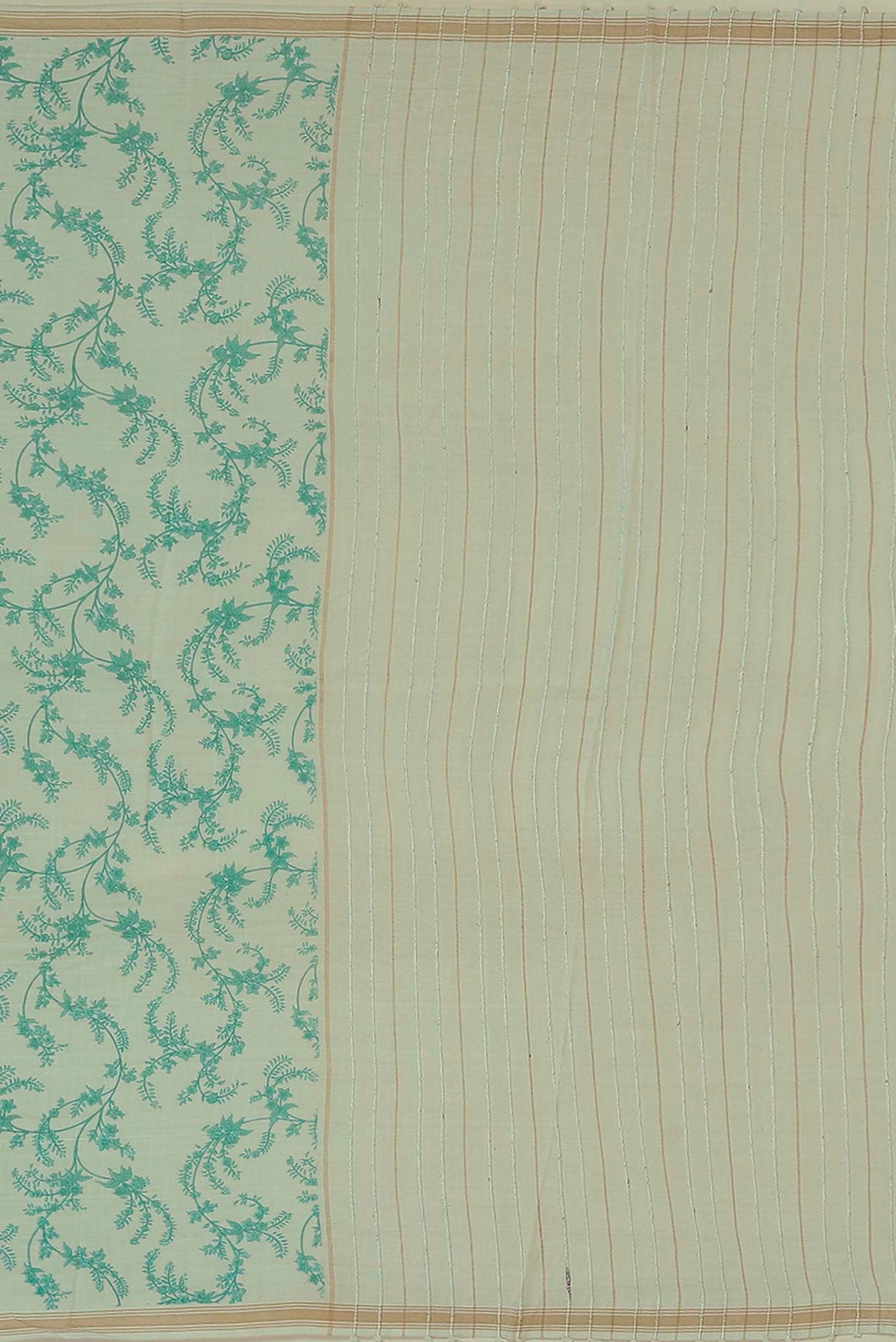 Cream Tussar Silk Saree
