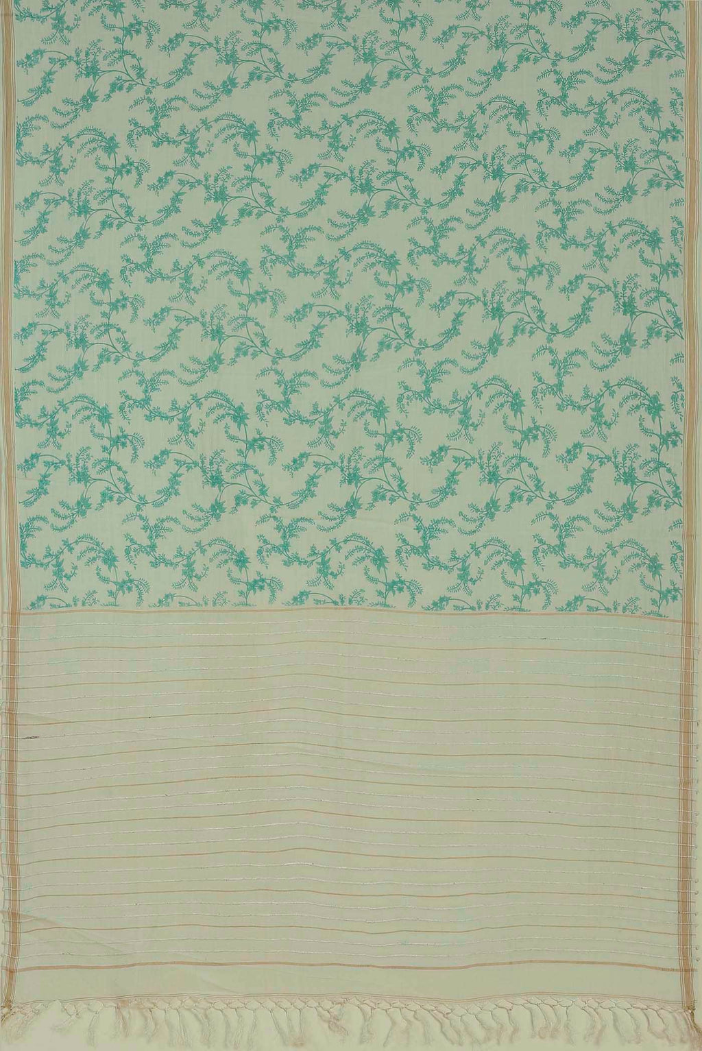 Cream Tussar Silk Saree