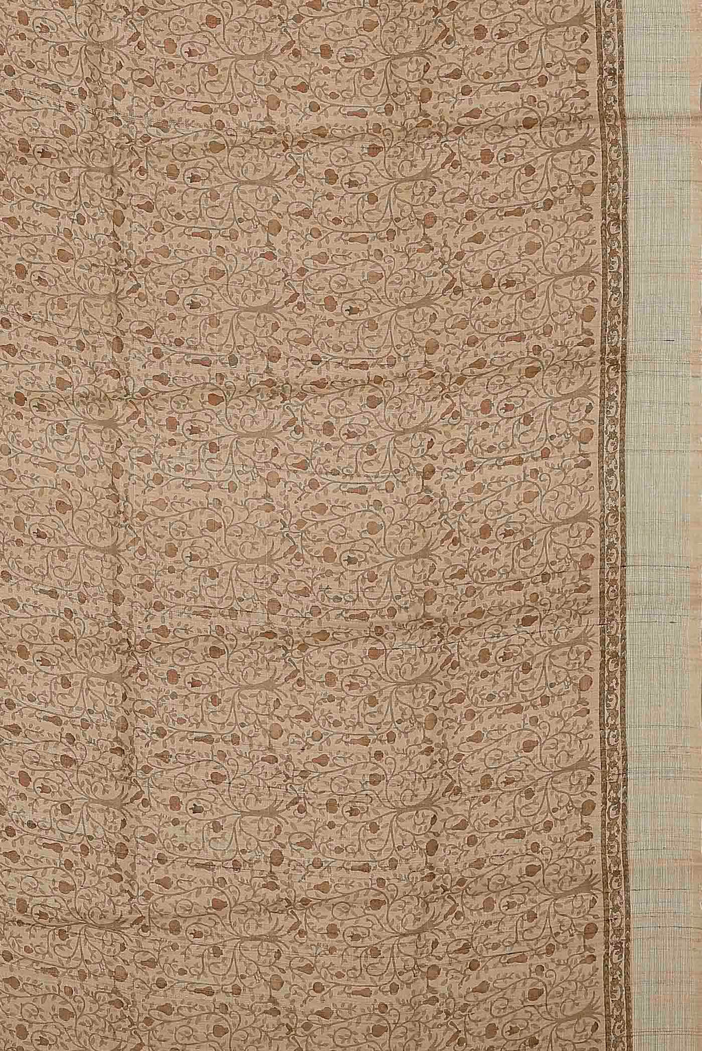 Beige Tussar Silk Saree