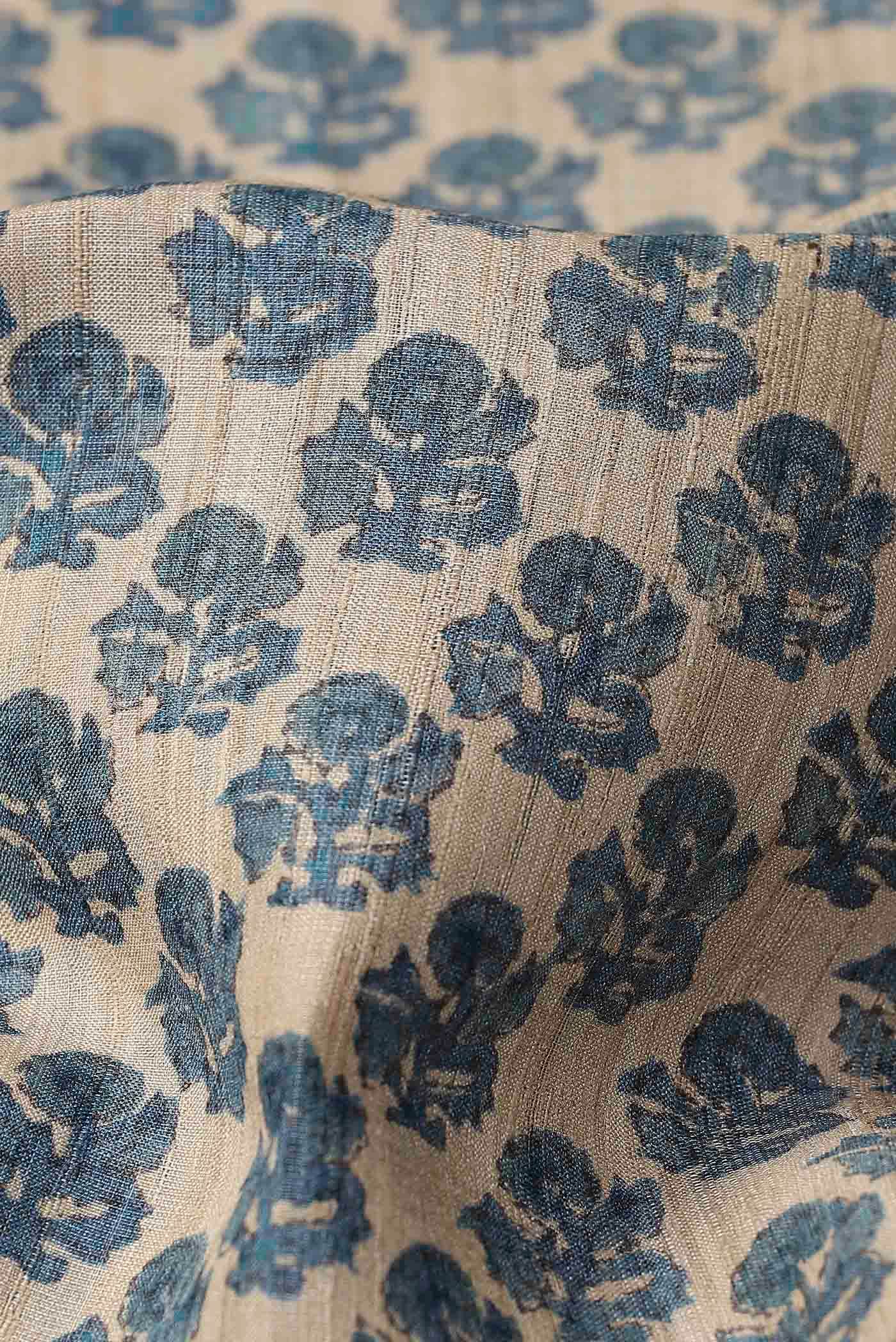Beige Bhagalpuri Tussar Silk Saree
