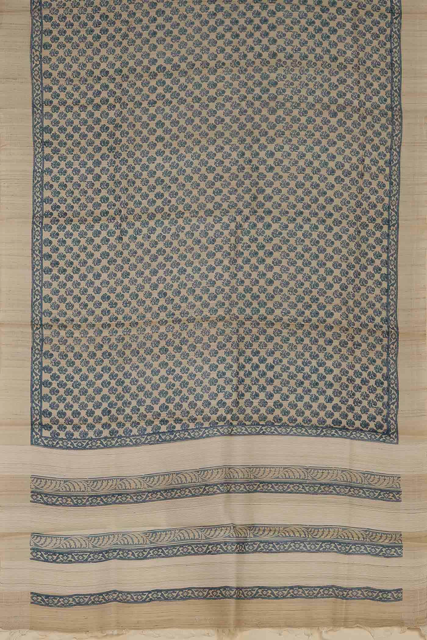 Beige Bhagalpuri Tussar Silk Saree