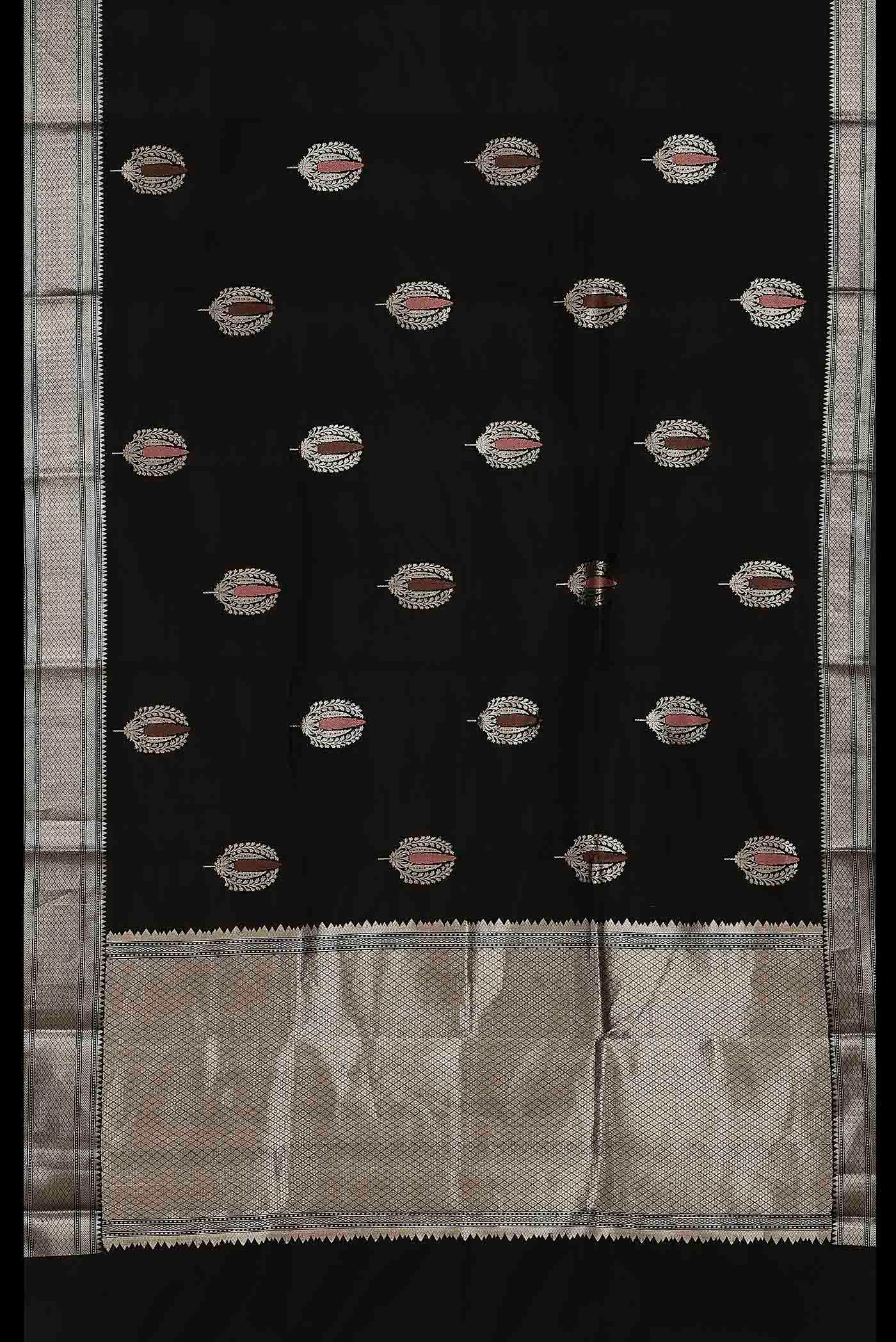 Black Banarasi Katan Silk Saree
