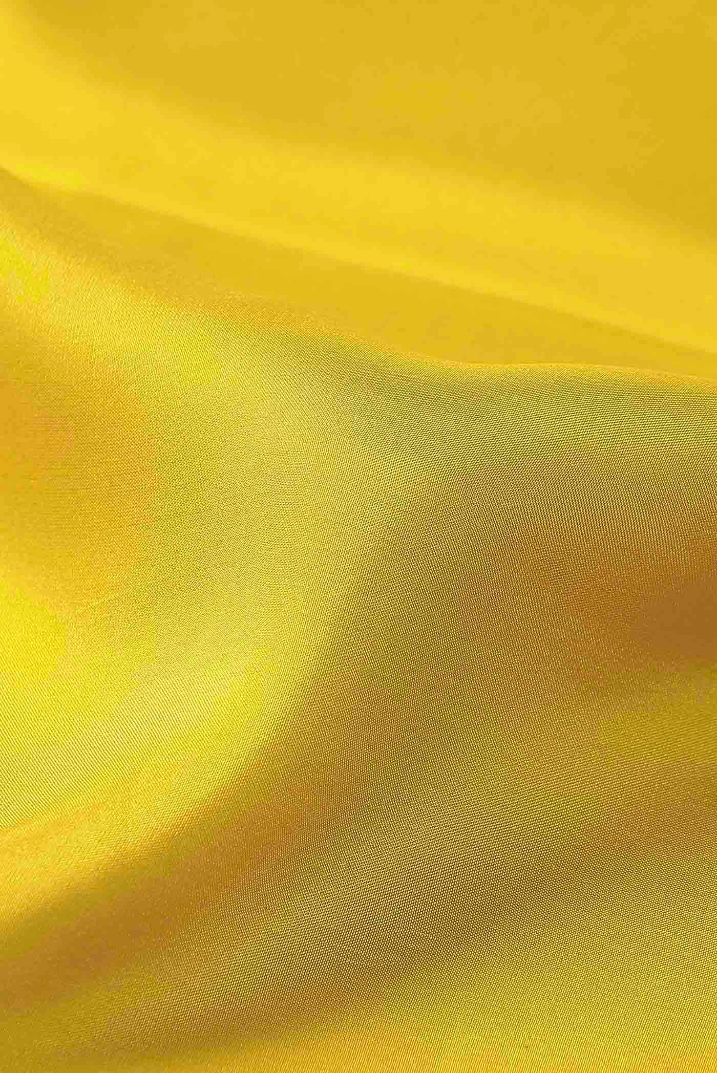 Pure Silk Pure Zari Yellow Mysore Crepe Saree