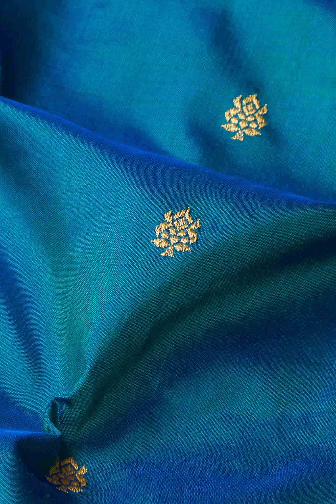 Blue Banarasi Katan Silk Saree